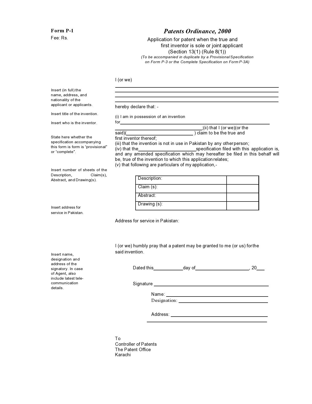 Free provisional patent application template 15