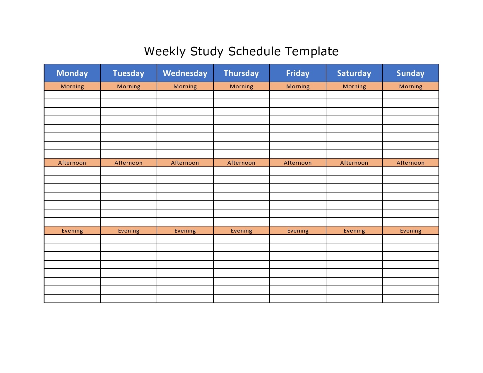 Free study plan template 07