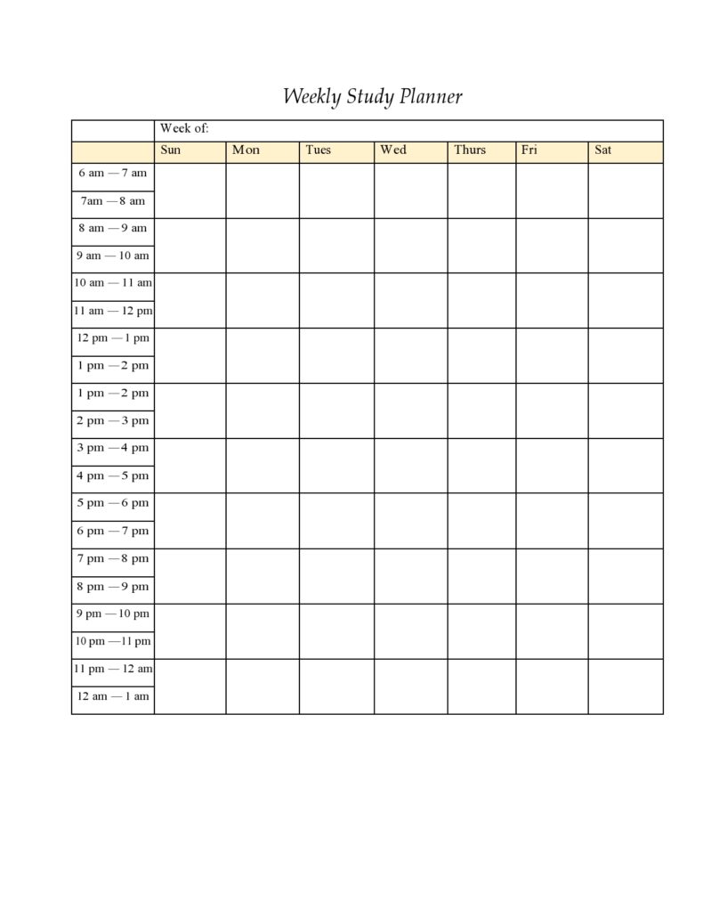 42 Useful Study Plan Templates (Word / Excel) ᐅ TemplateLab