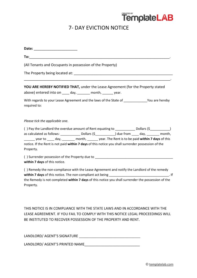 45 free eviction notice templates pdf word templatelab