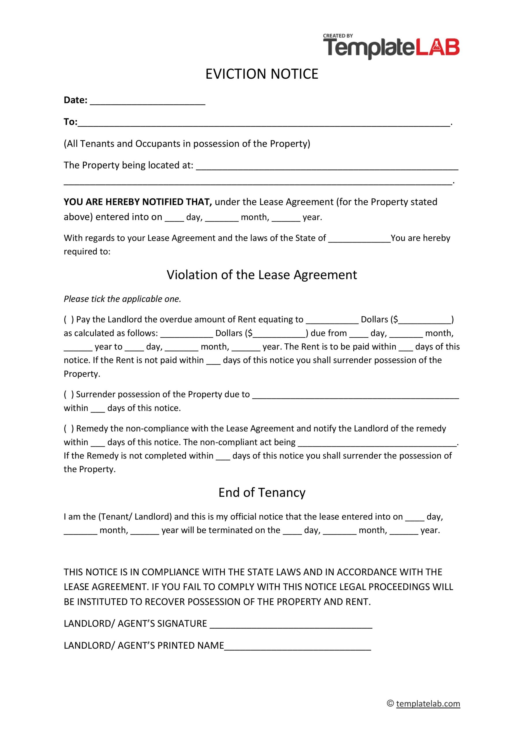 free eviction notice form texas download