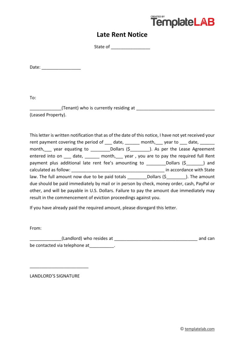 Late Rent Notice