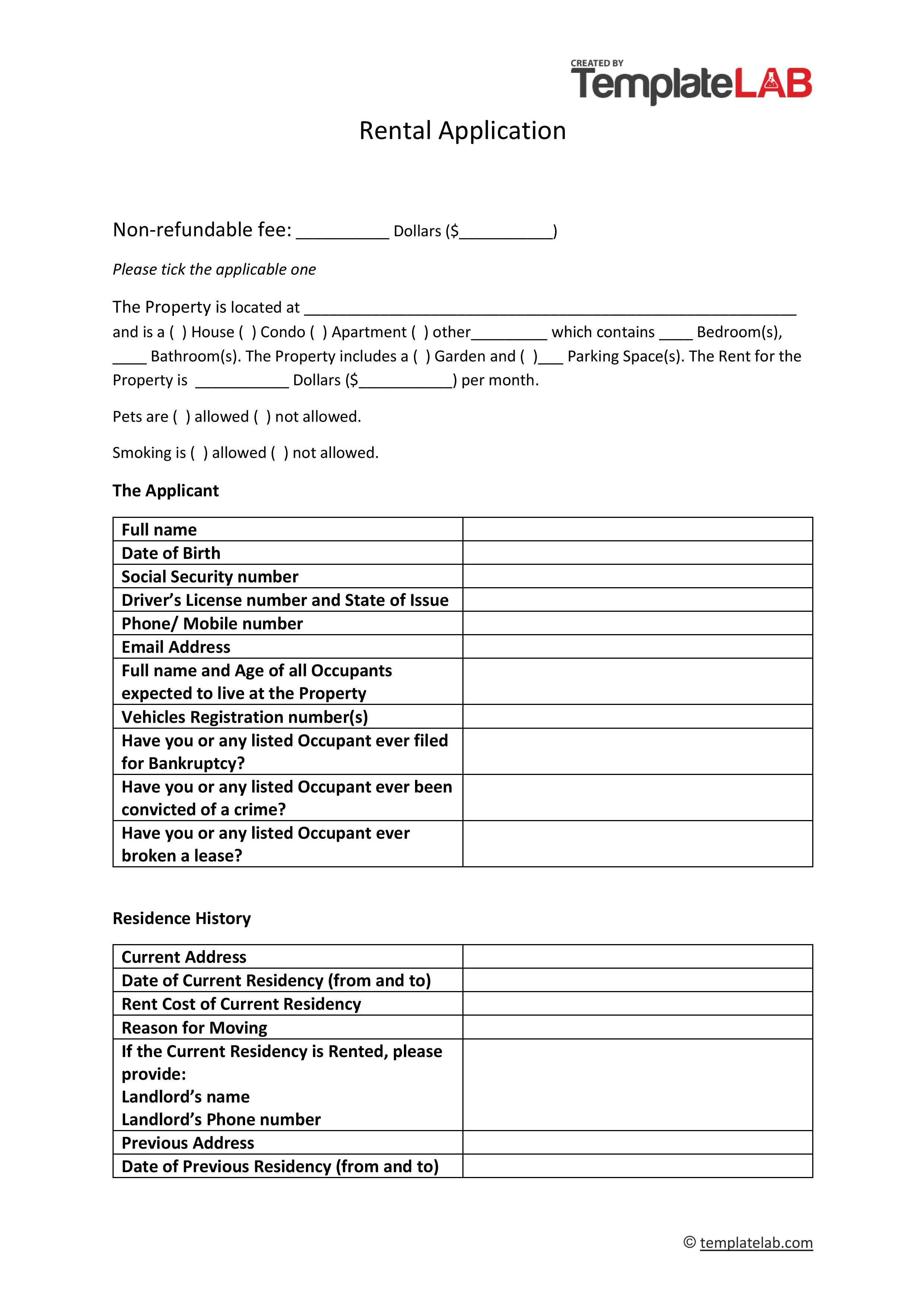 50+ Free Rental Application Templates & Forms [Word, PDF]