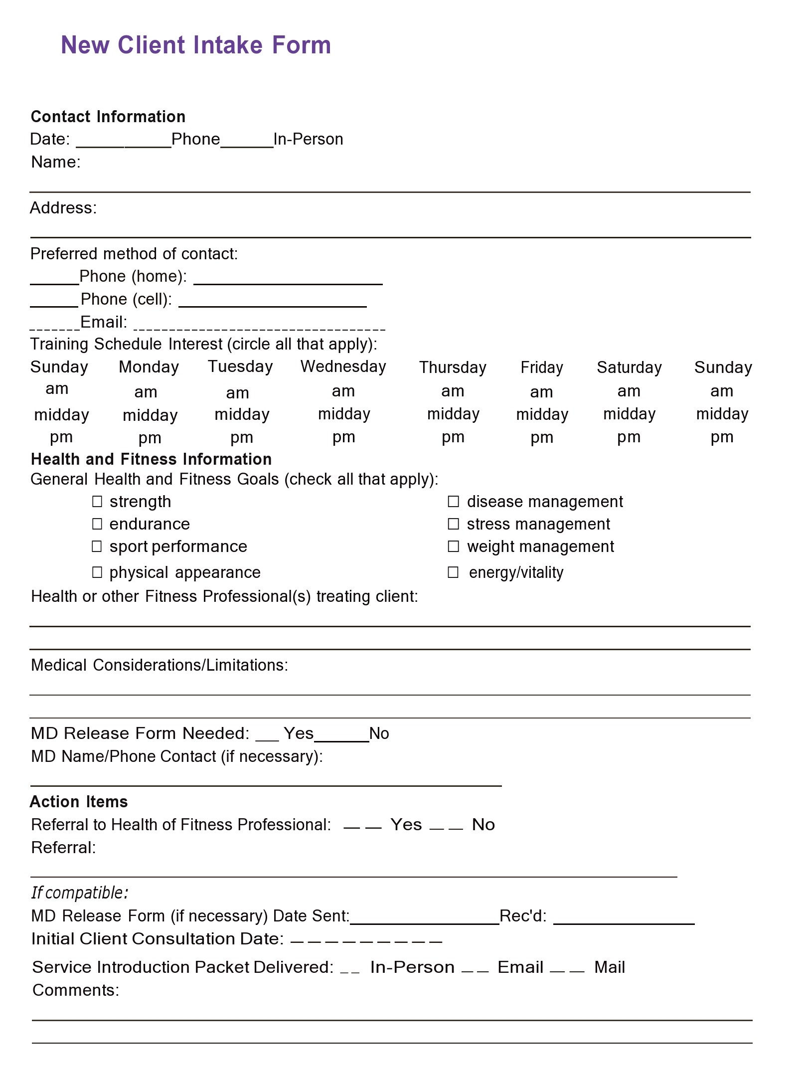 Free client intake form 07