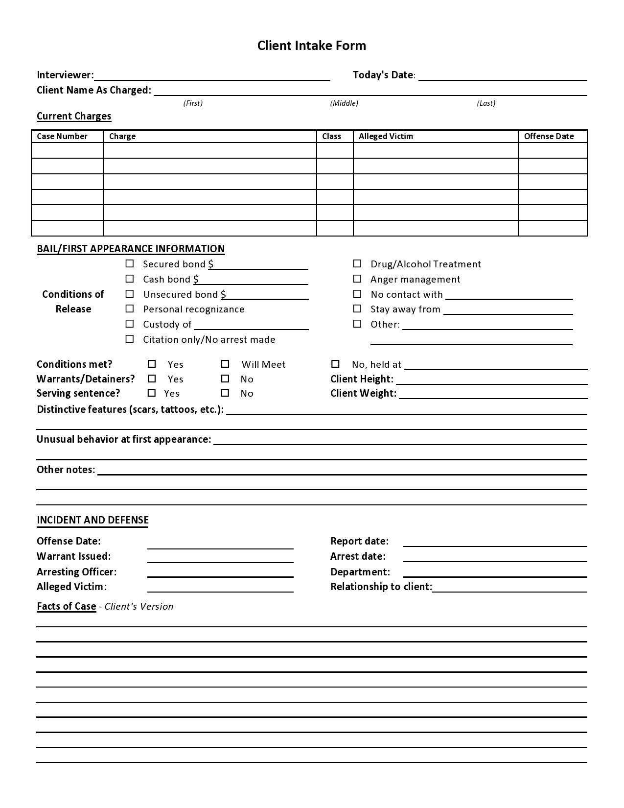 Free client intake form 09