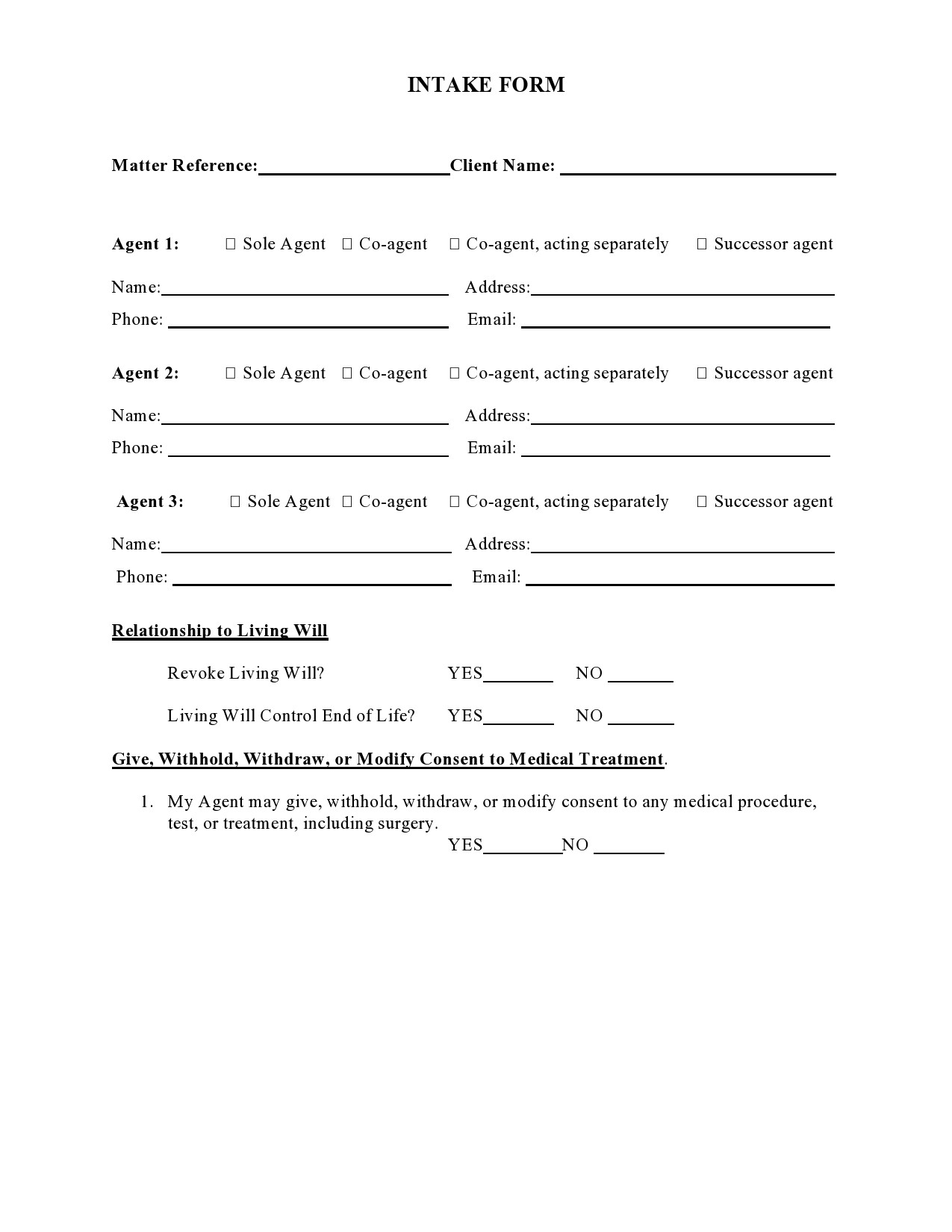 Free client intake form 13