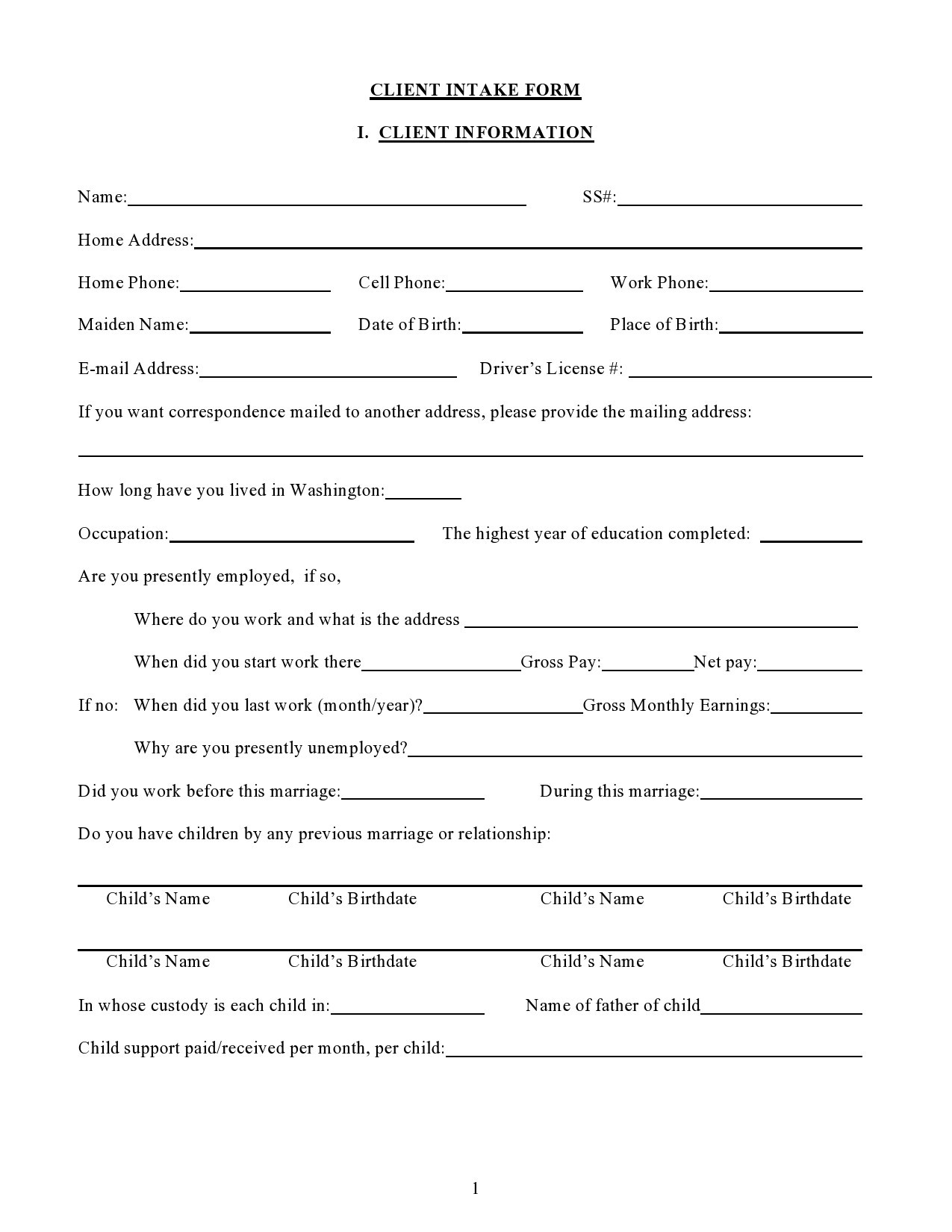 Free client intake form 33