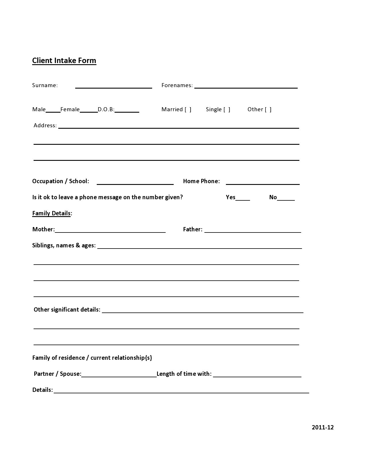 Free client intake form 35