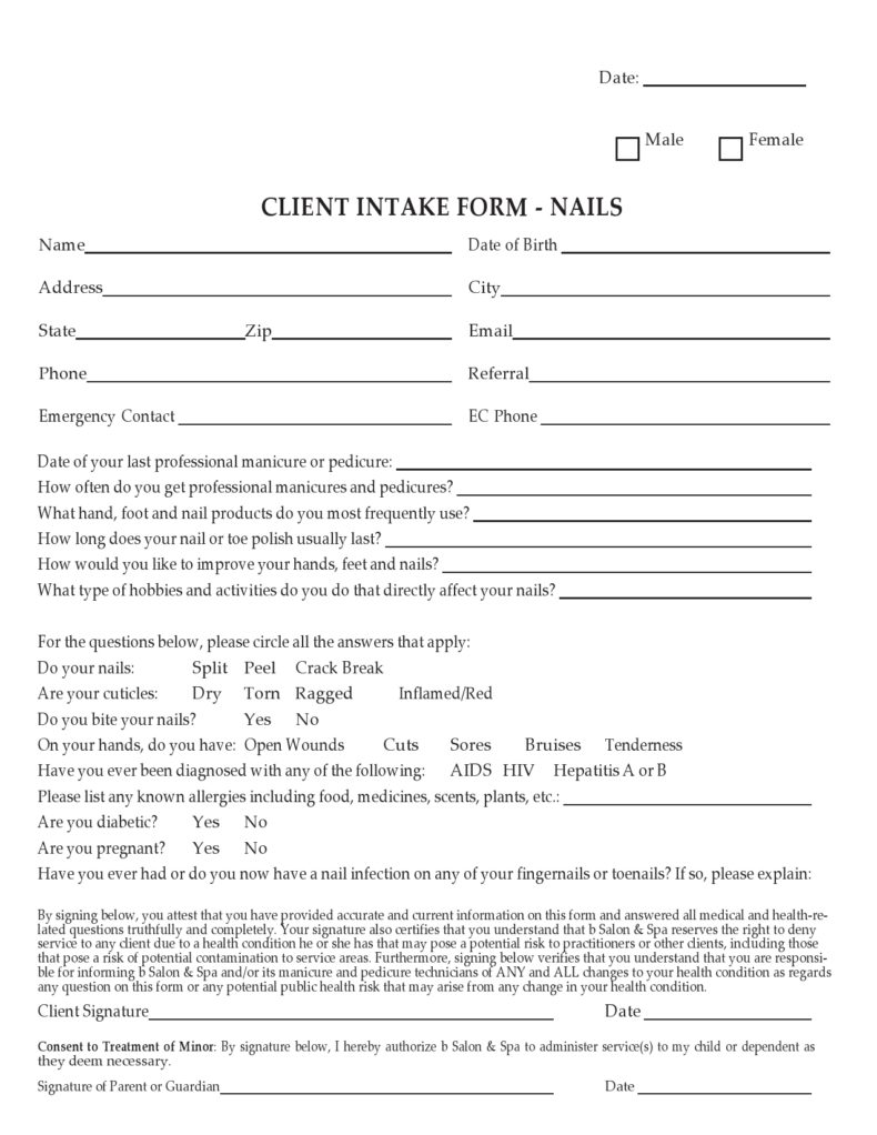 56 Printable Client Intake Forms (FREE Templates) ᐅ TemplateLab