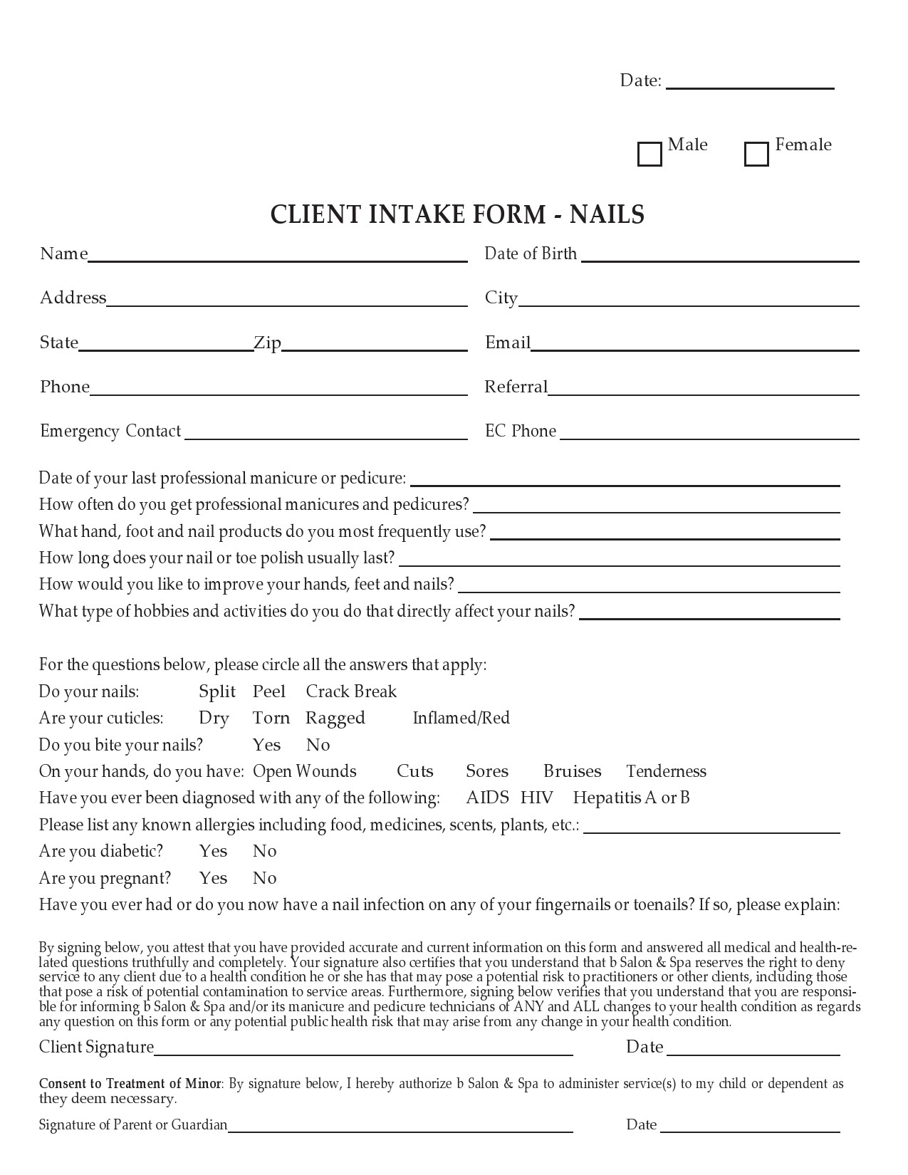 Free client intake form 37