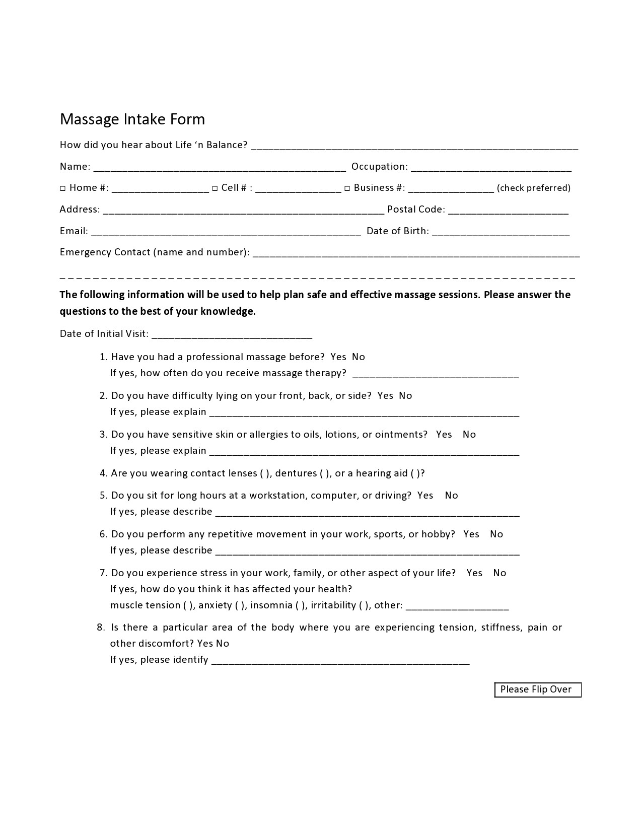 Free client intake form 41