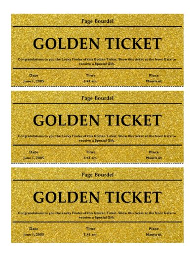 Golden Ticket Templates