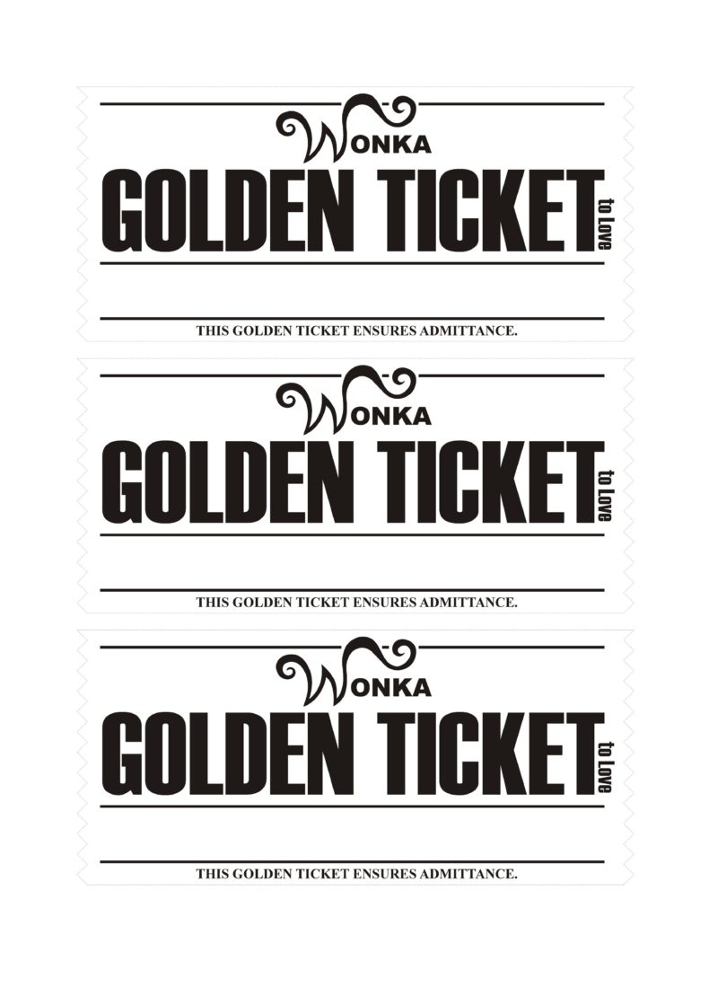 Editable Golden Ticket Template Free