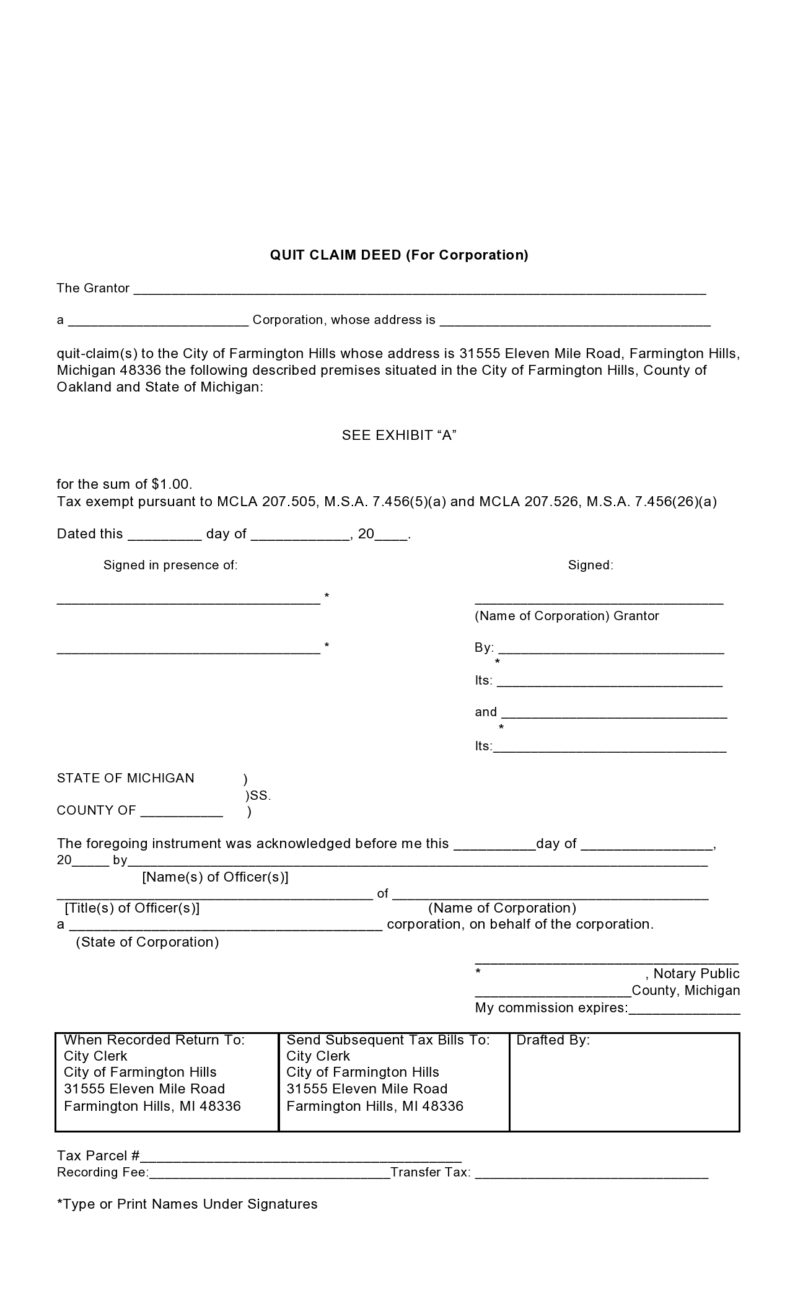 41 free quit claim deed forms templates templatelab