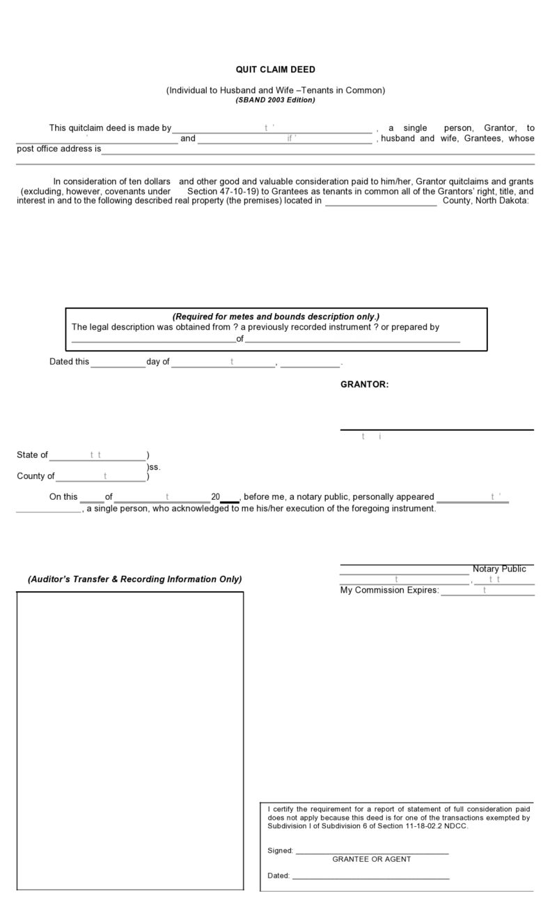 41 Free Quitclaim Deed Forms &amp; Templates ᐅ TemplateLab