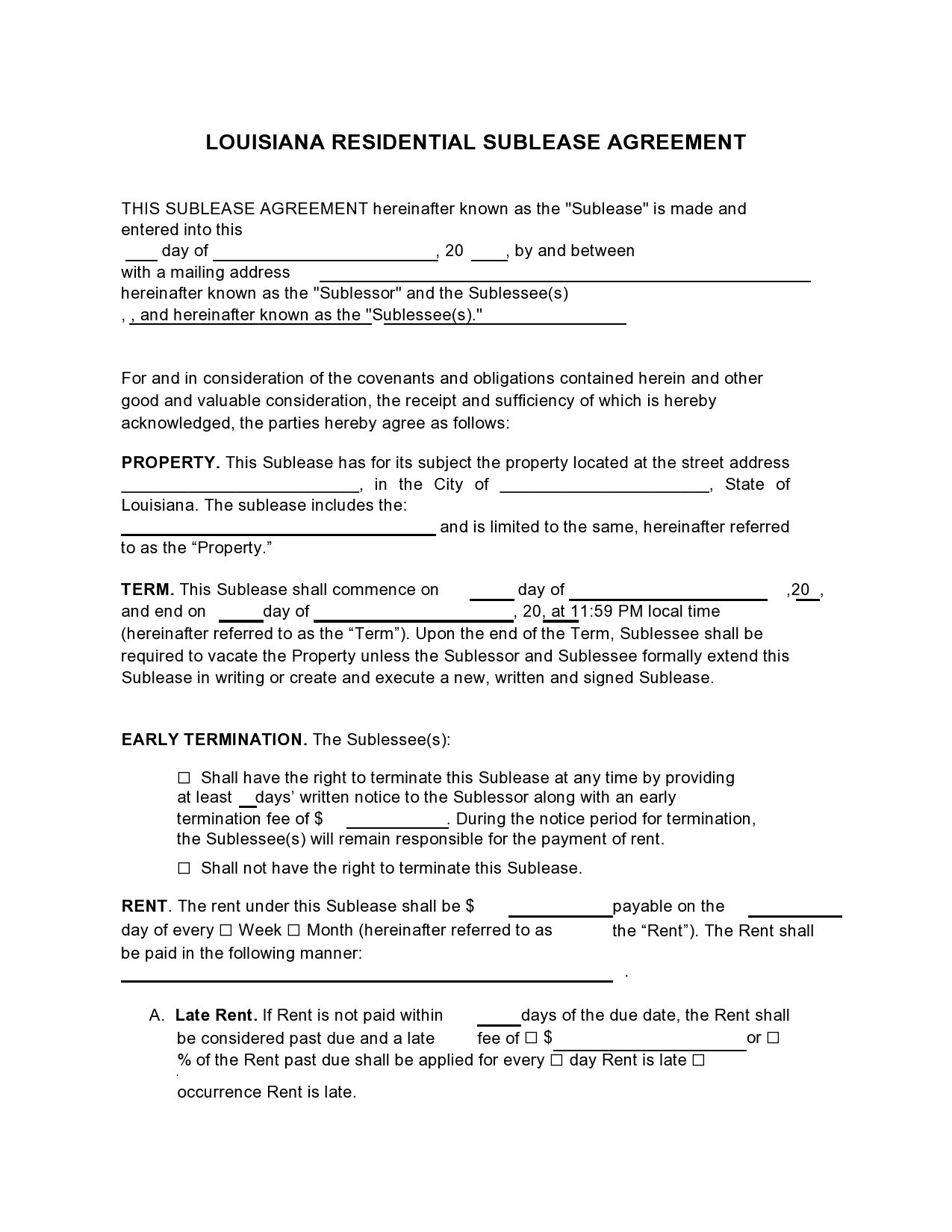 Free residential sublease agreement 23