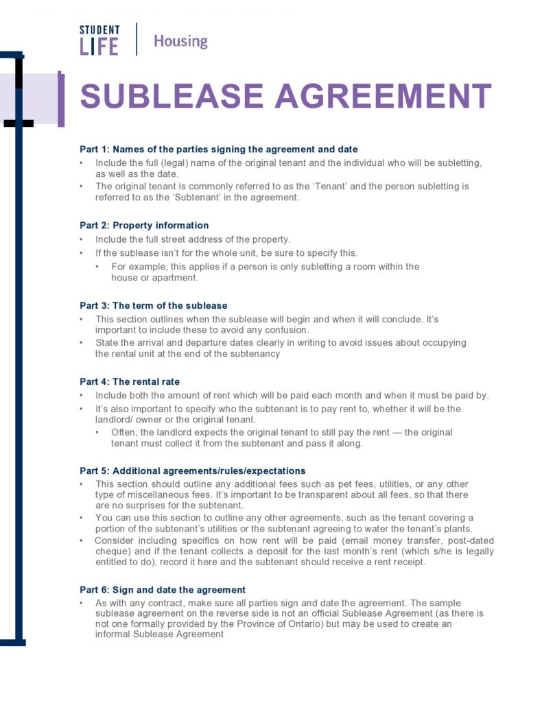 35 Free Sublease Agreement Templates Forms Word PDF