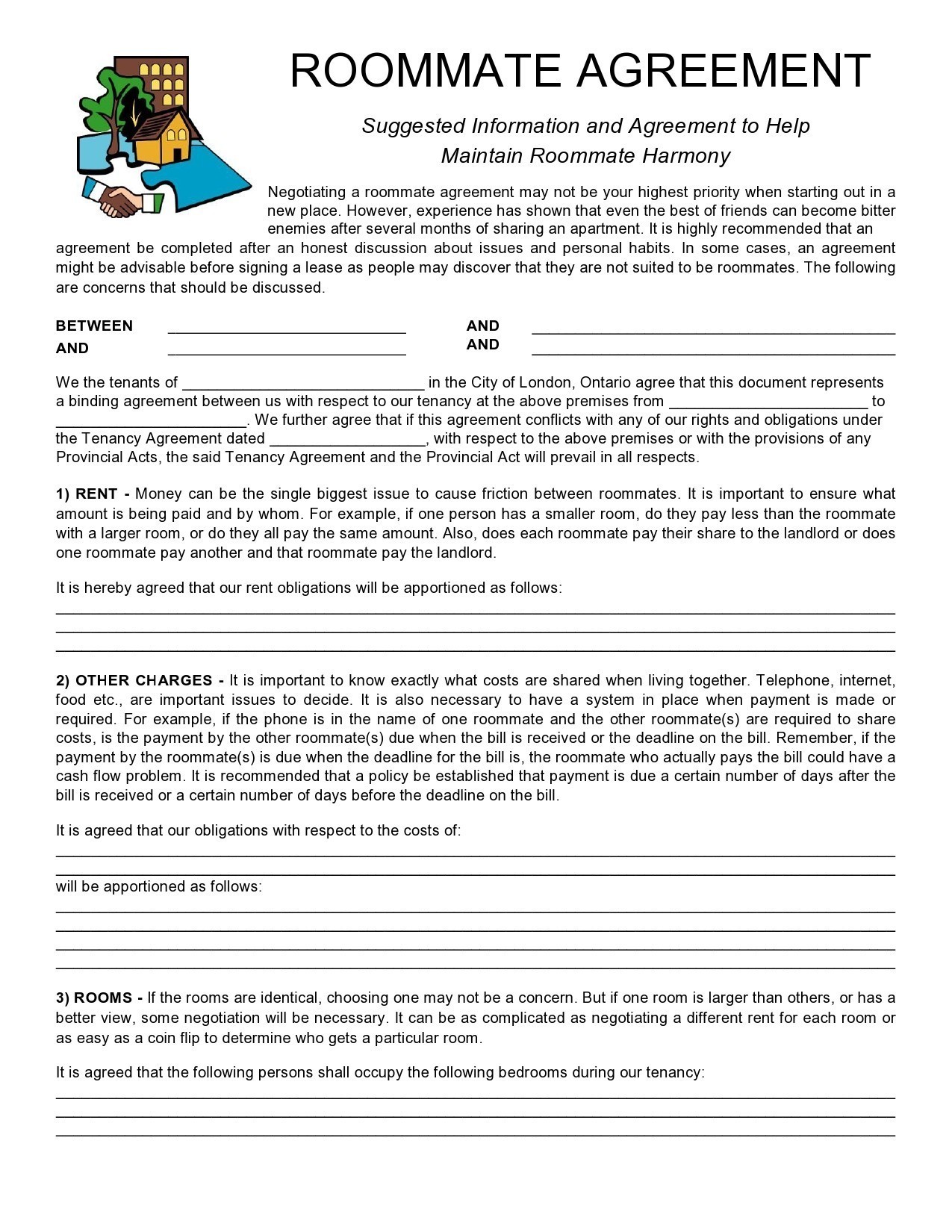Free roommate agreement template 09