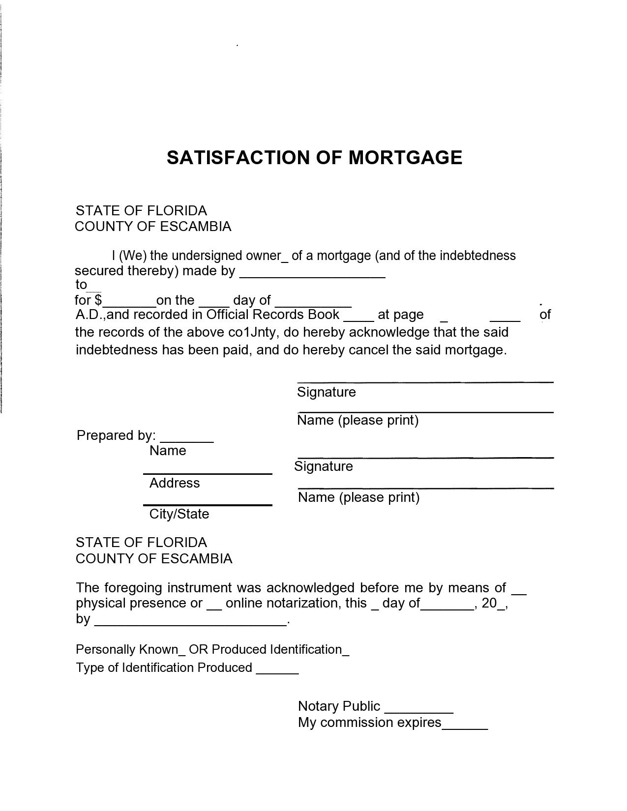 Free satisfaction of mortgage 36