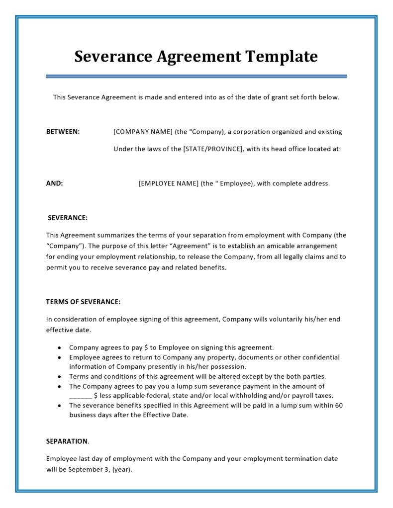 39 Best Severance Agreement Templates (+Examples)