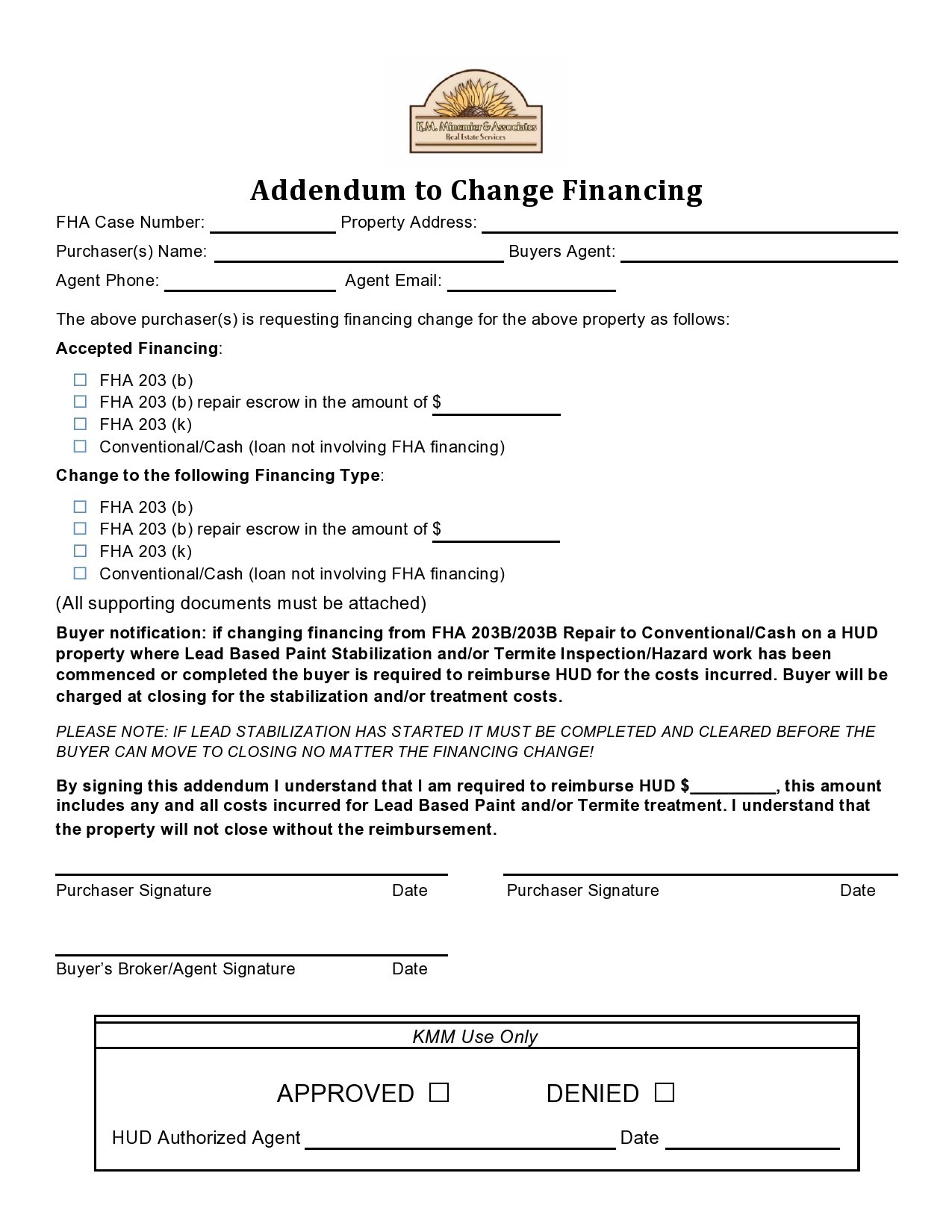 Free third party financing addendum 18