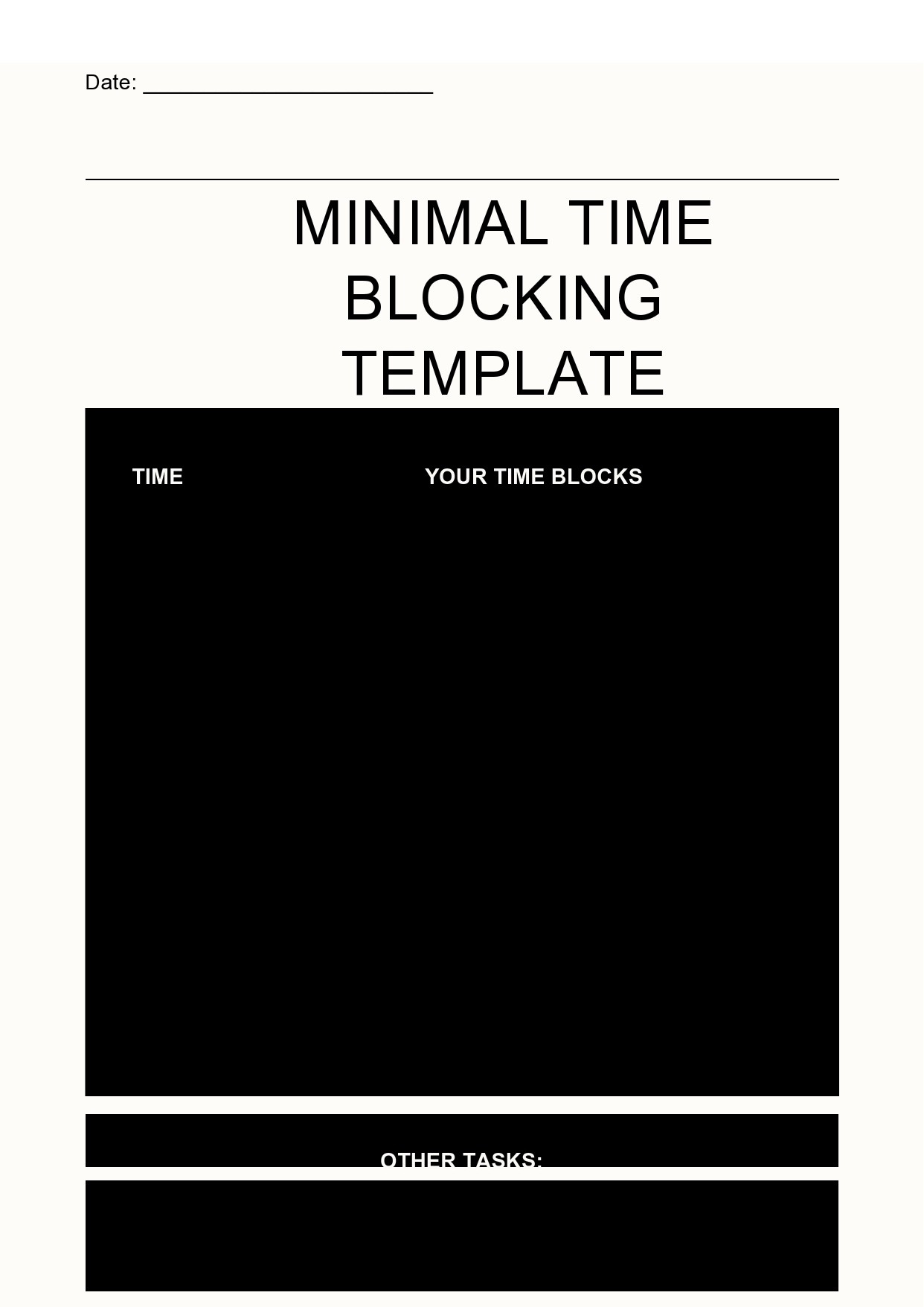 Free time blocking template 11