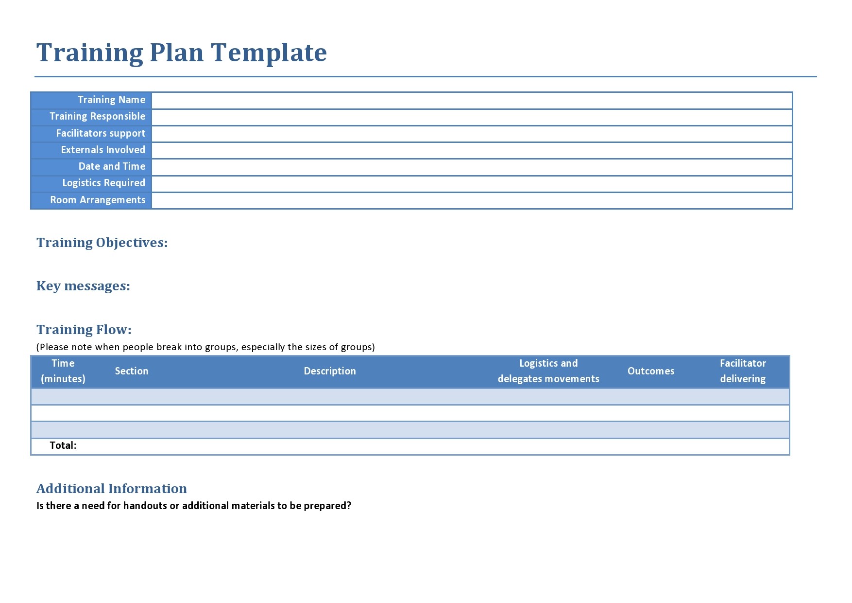 Free training plan template 01