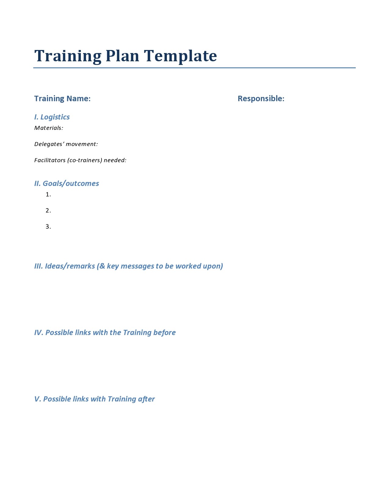 Free training plan template 12