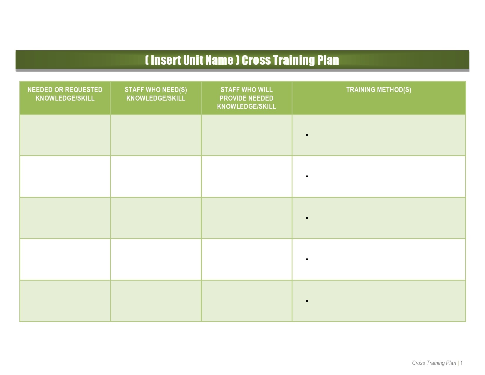 Free training plan template 19