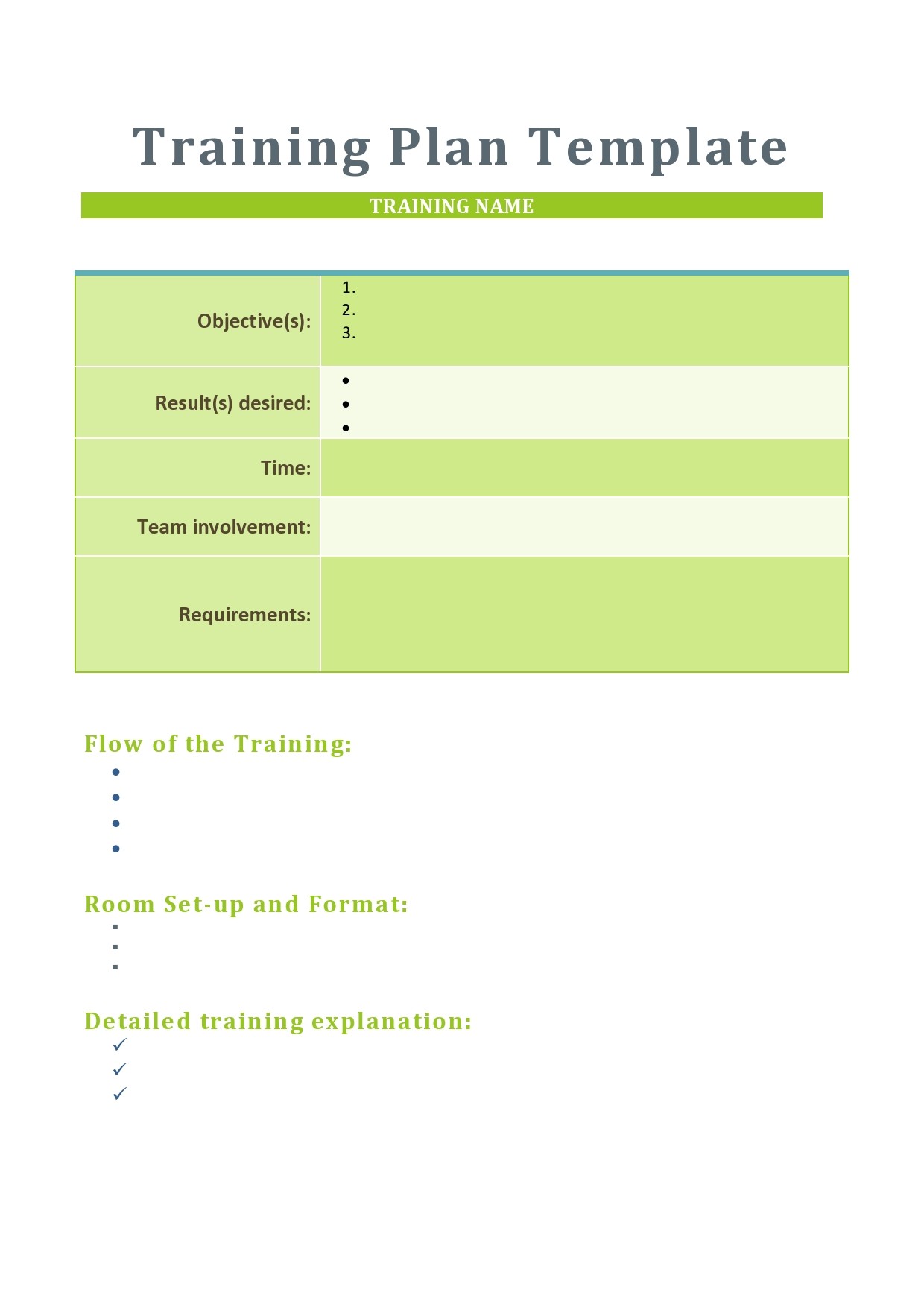 Free training plan template 22