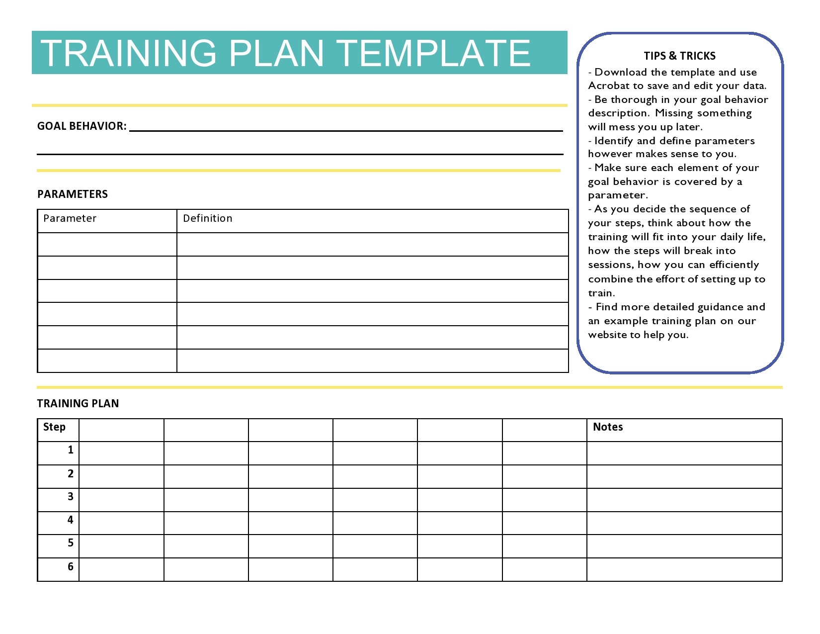 Free training plan template 33