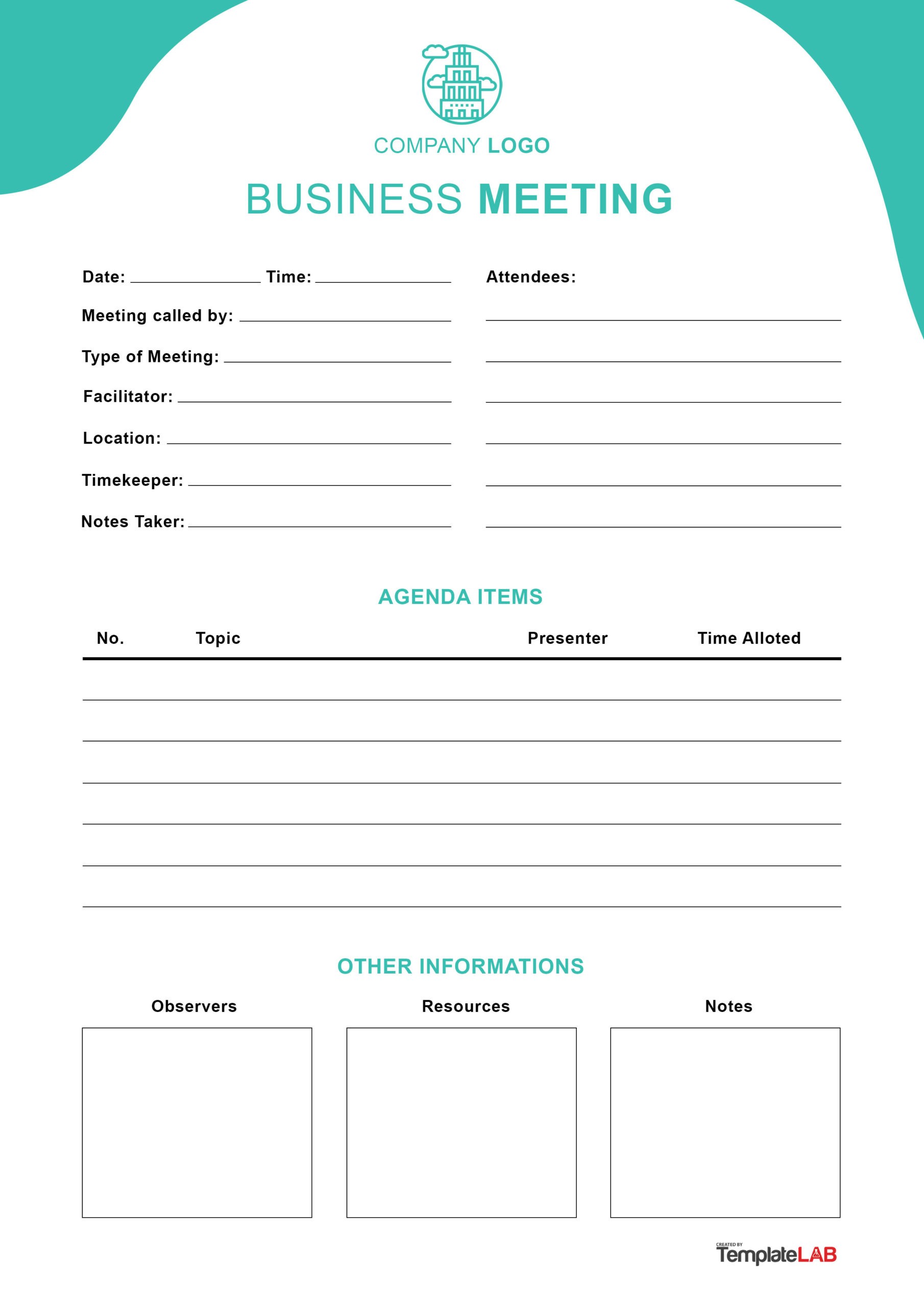 Free Business Meeting Minutes