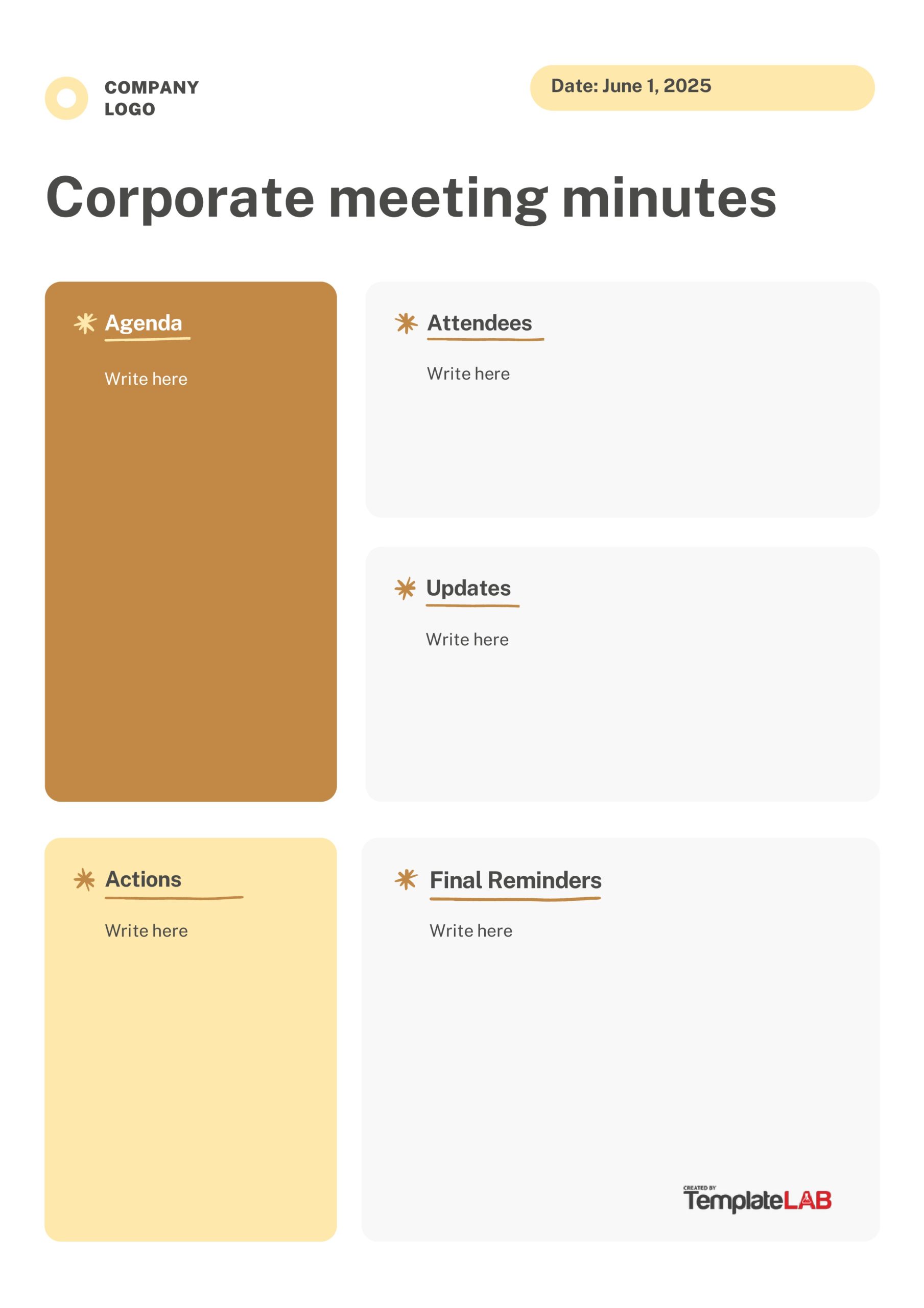 Free Corporate Meeting Minutes Template
