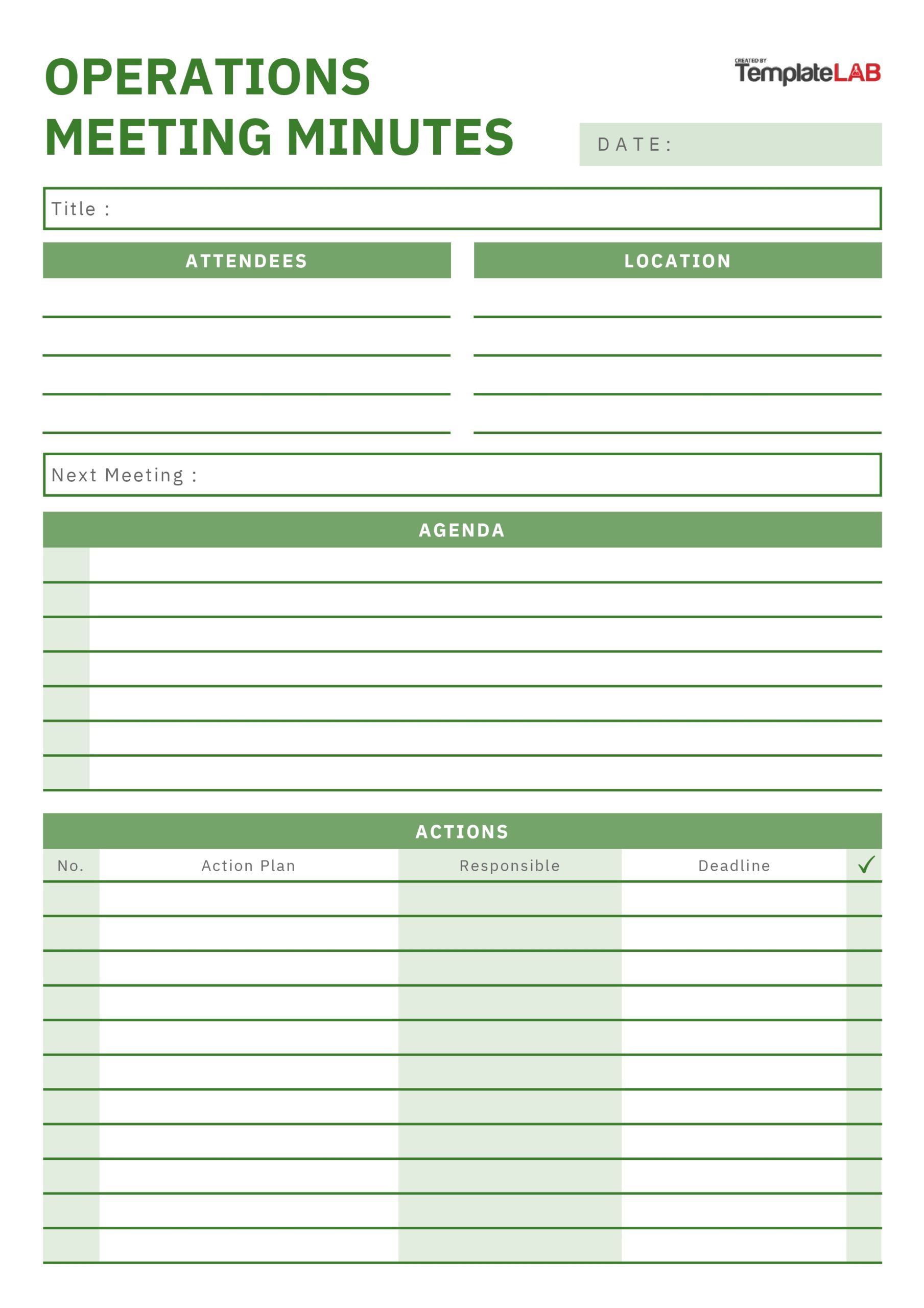 Free Operations Meeting Minutes Template
