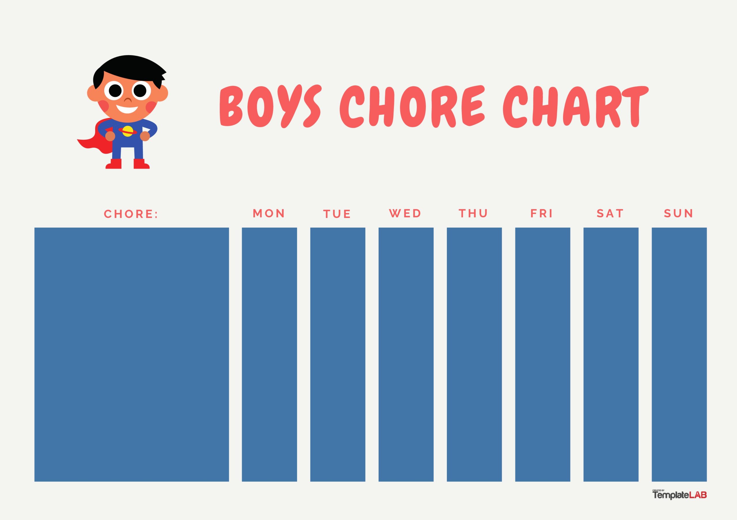 Free Boys Chore Chart