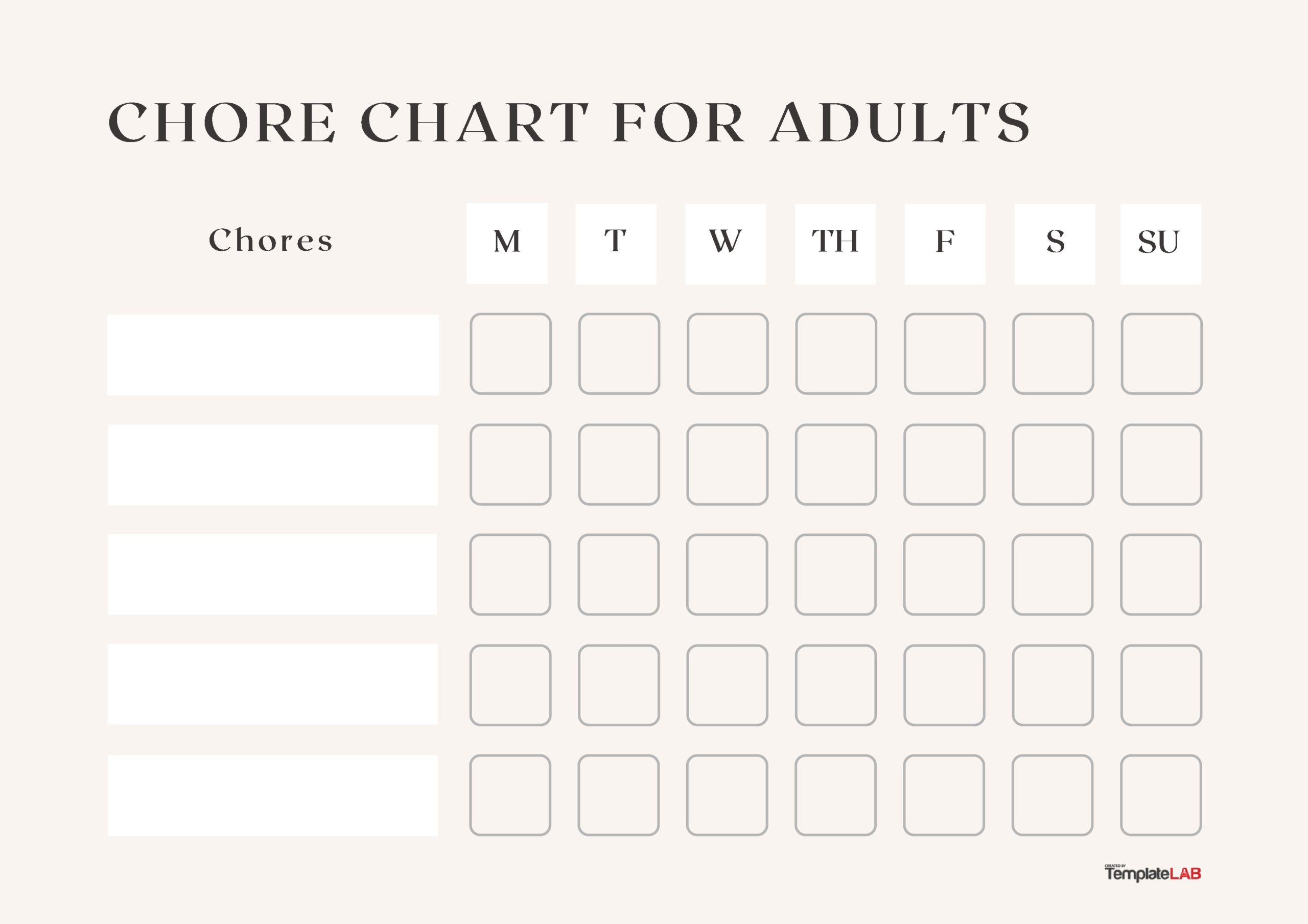 Free Chore Chart For Adults
