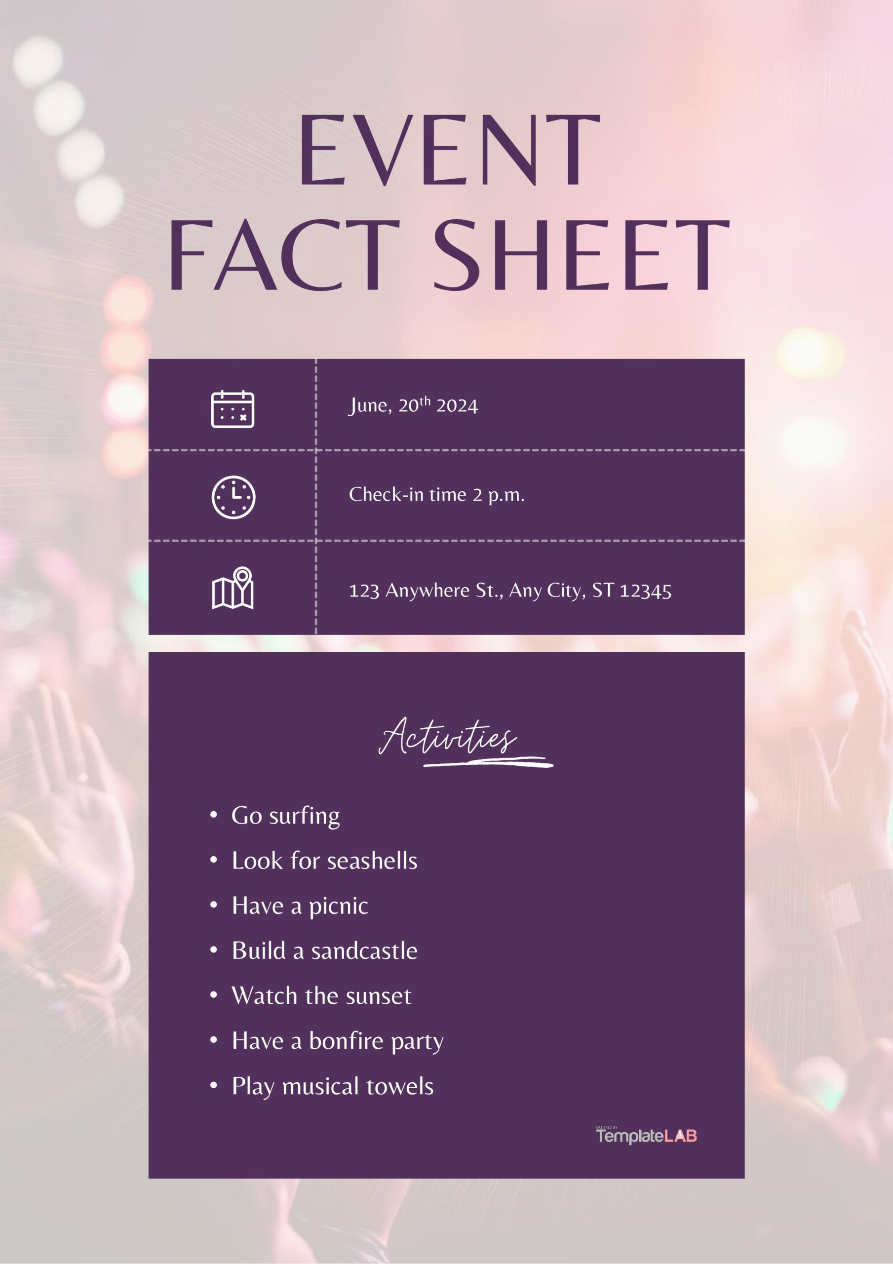 Free Event Fact Sheet Template