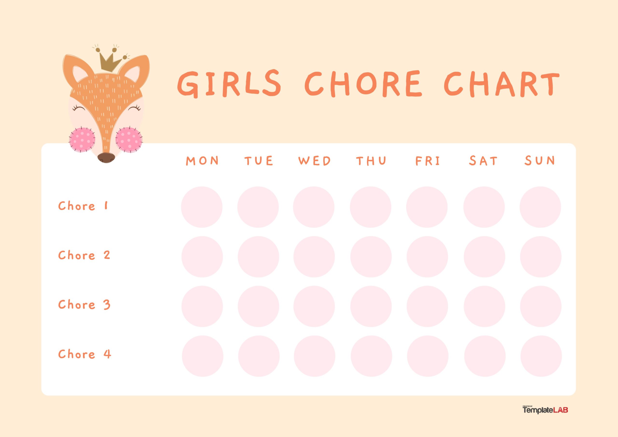 Free Girls Chore Chart
