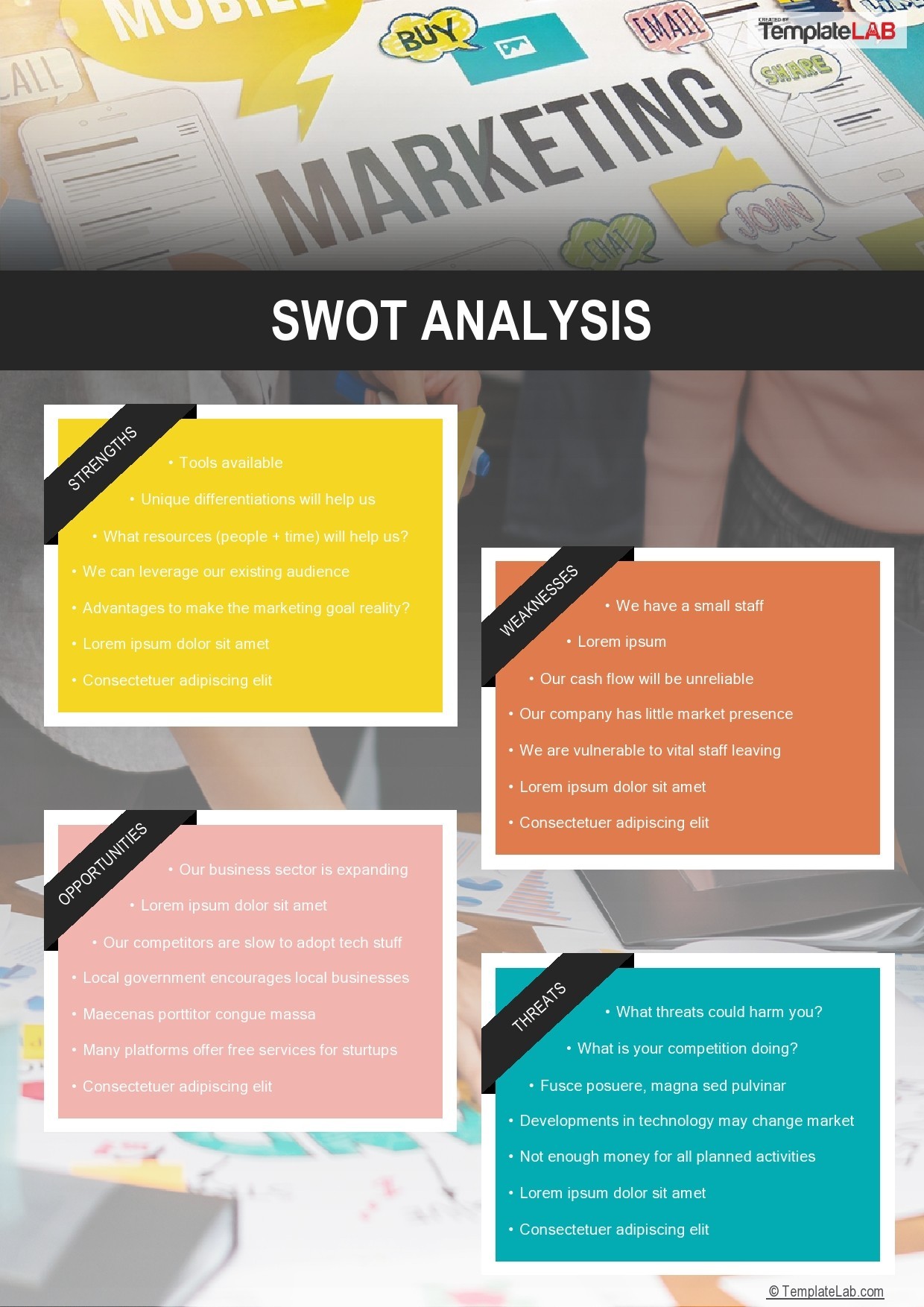 Free Marketing SWOT Analysis Template