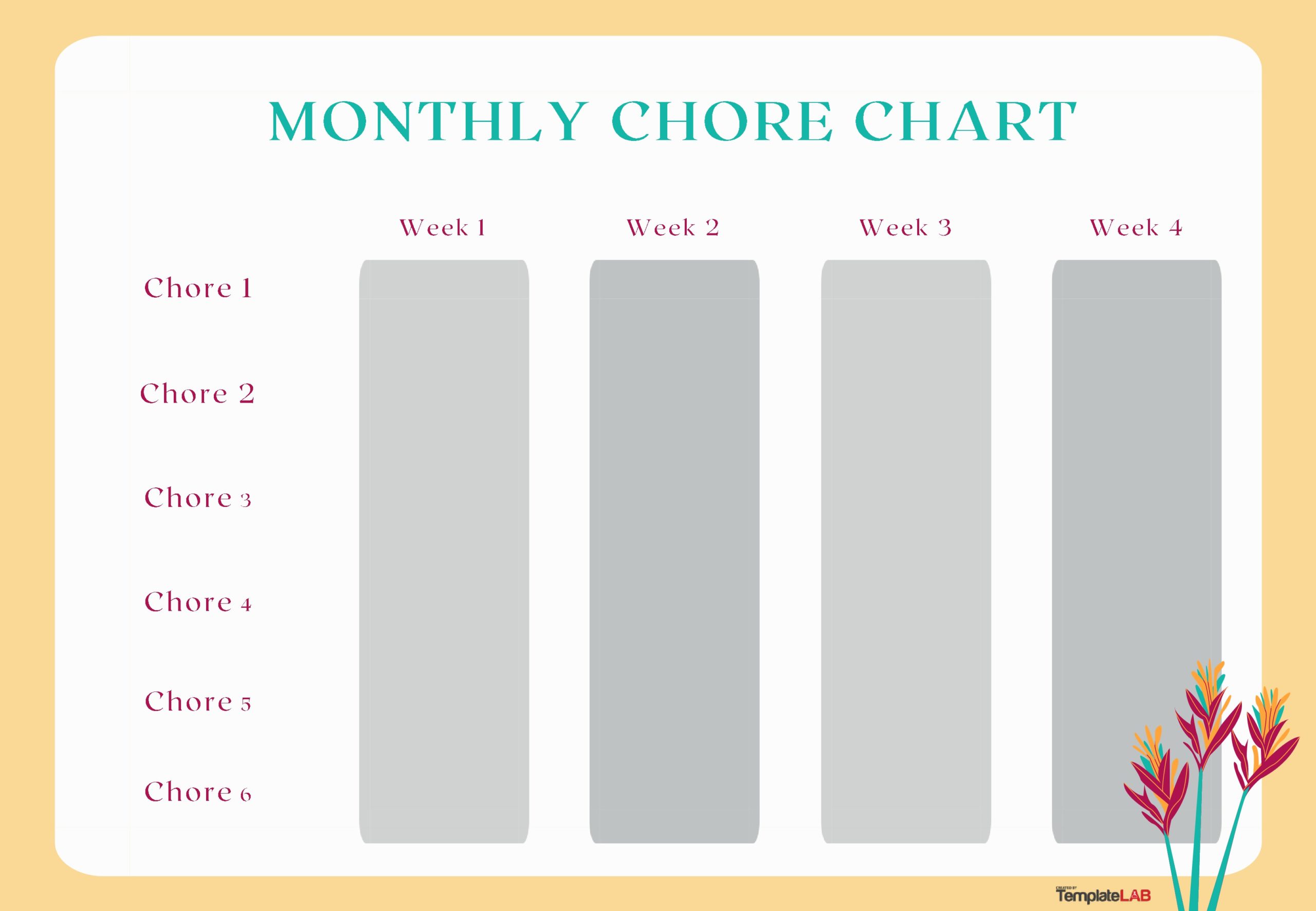 Free Monthly Chore Chart