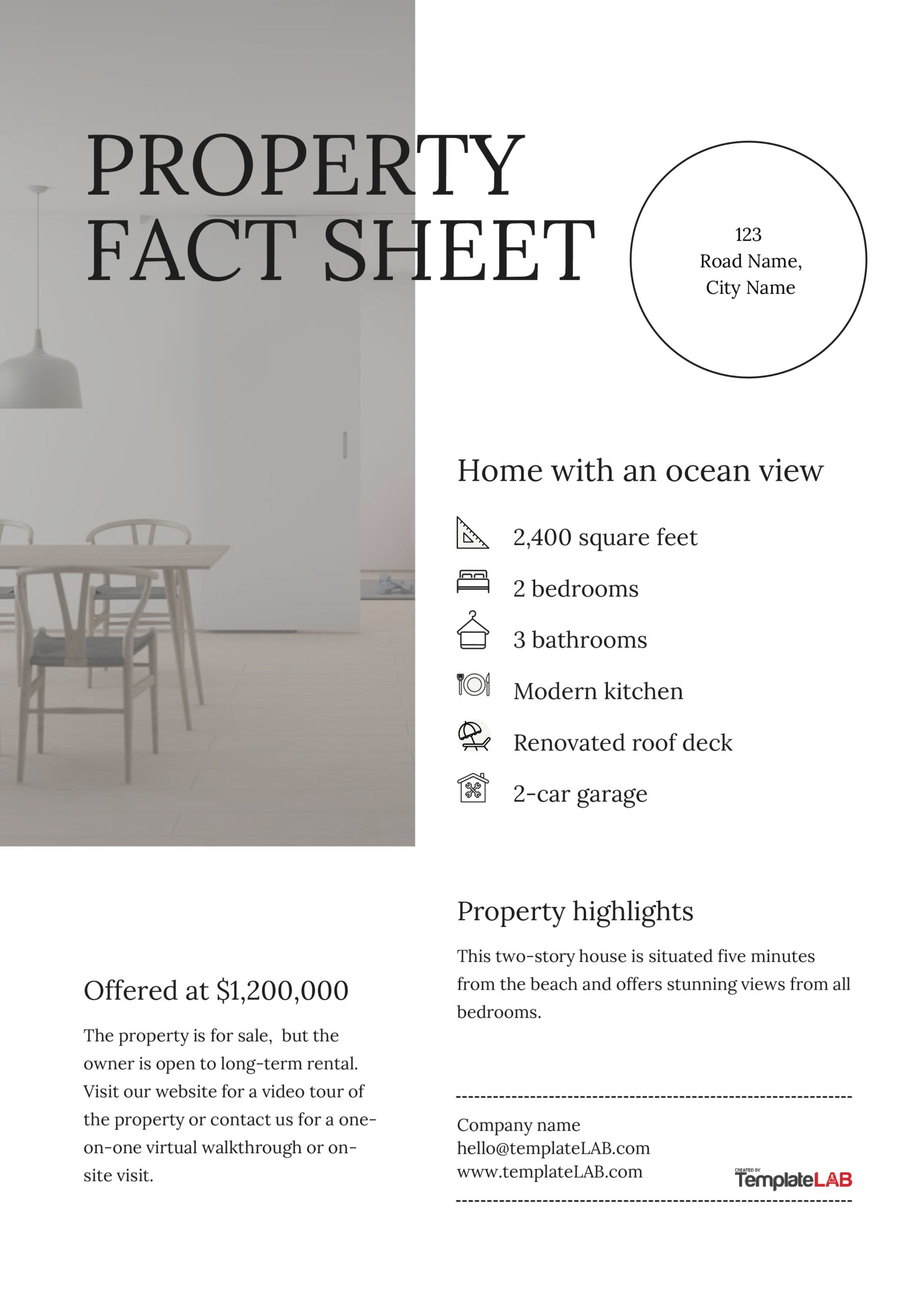 Free Property Fact Sheet Template