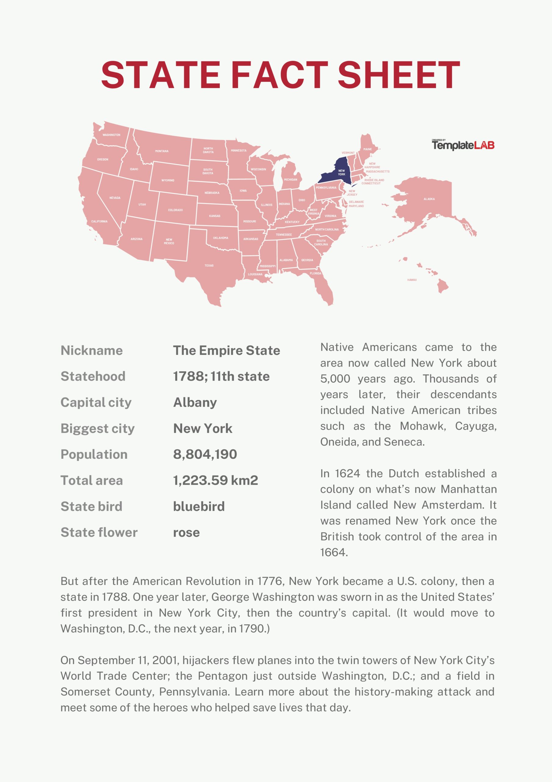 Free State Fact Sheet Template