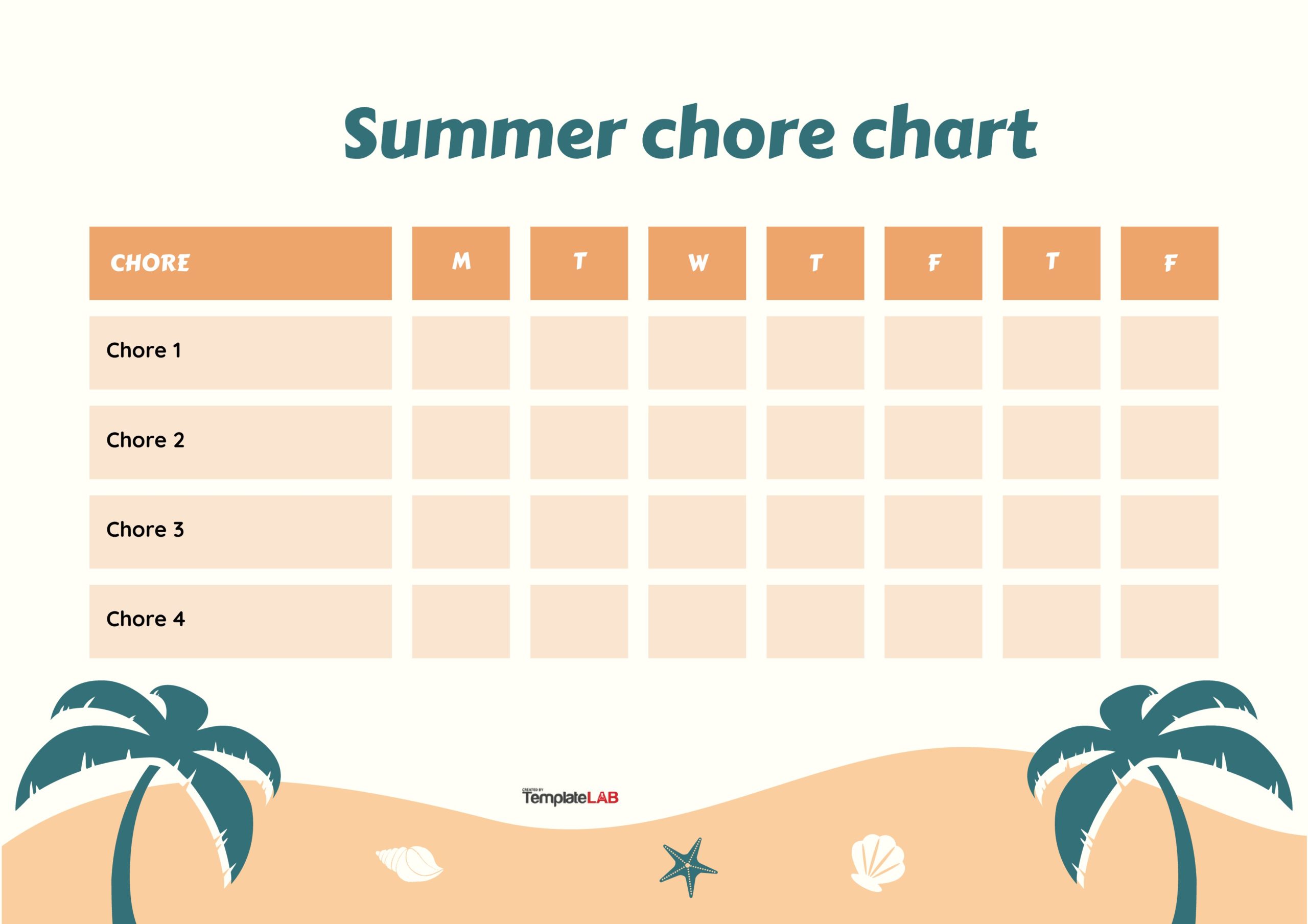 Free Summer Chore Chart