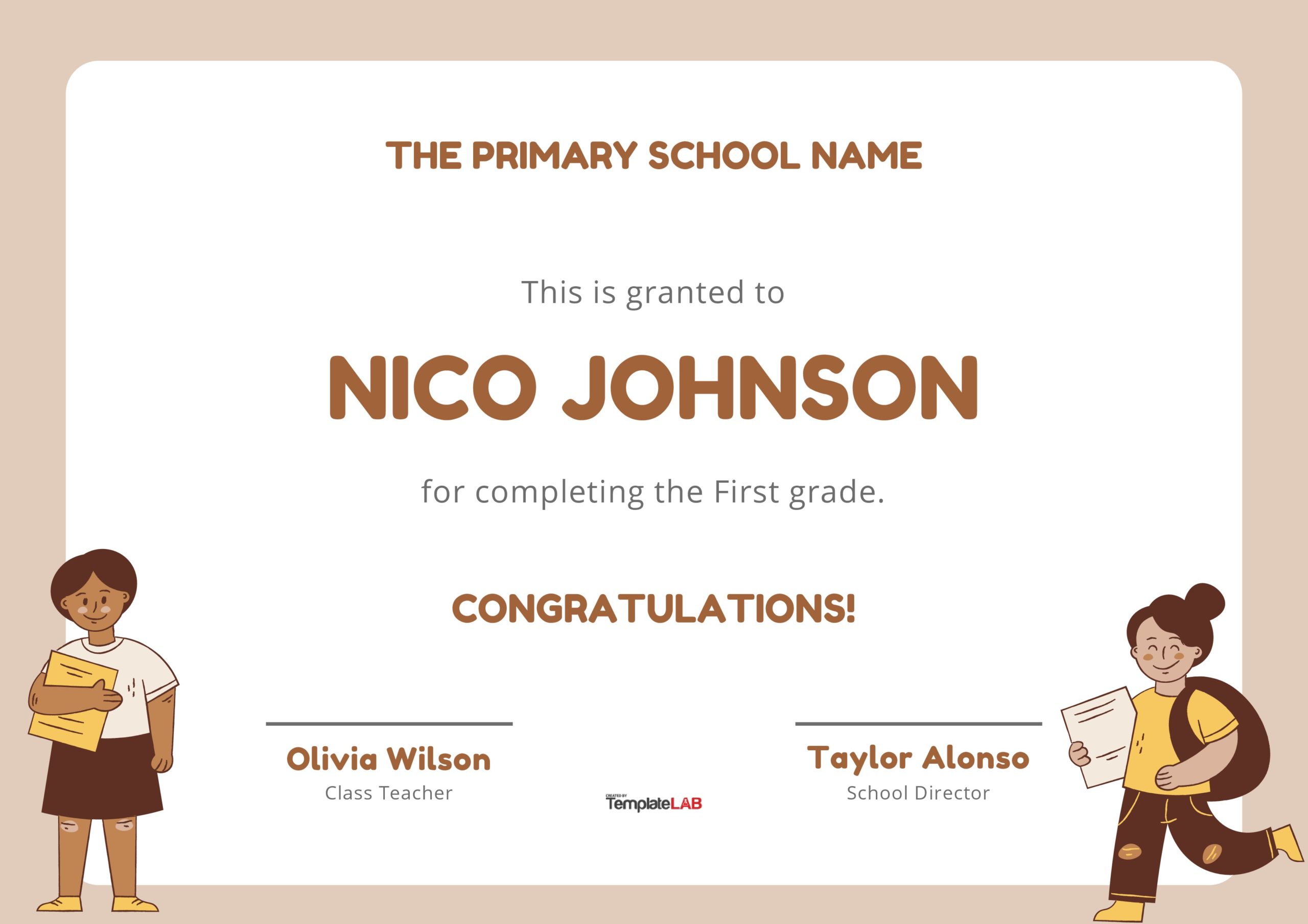 Free First Grade Diploma Template