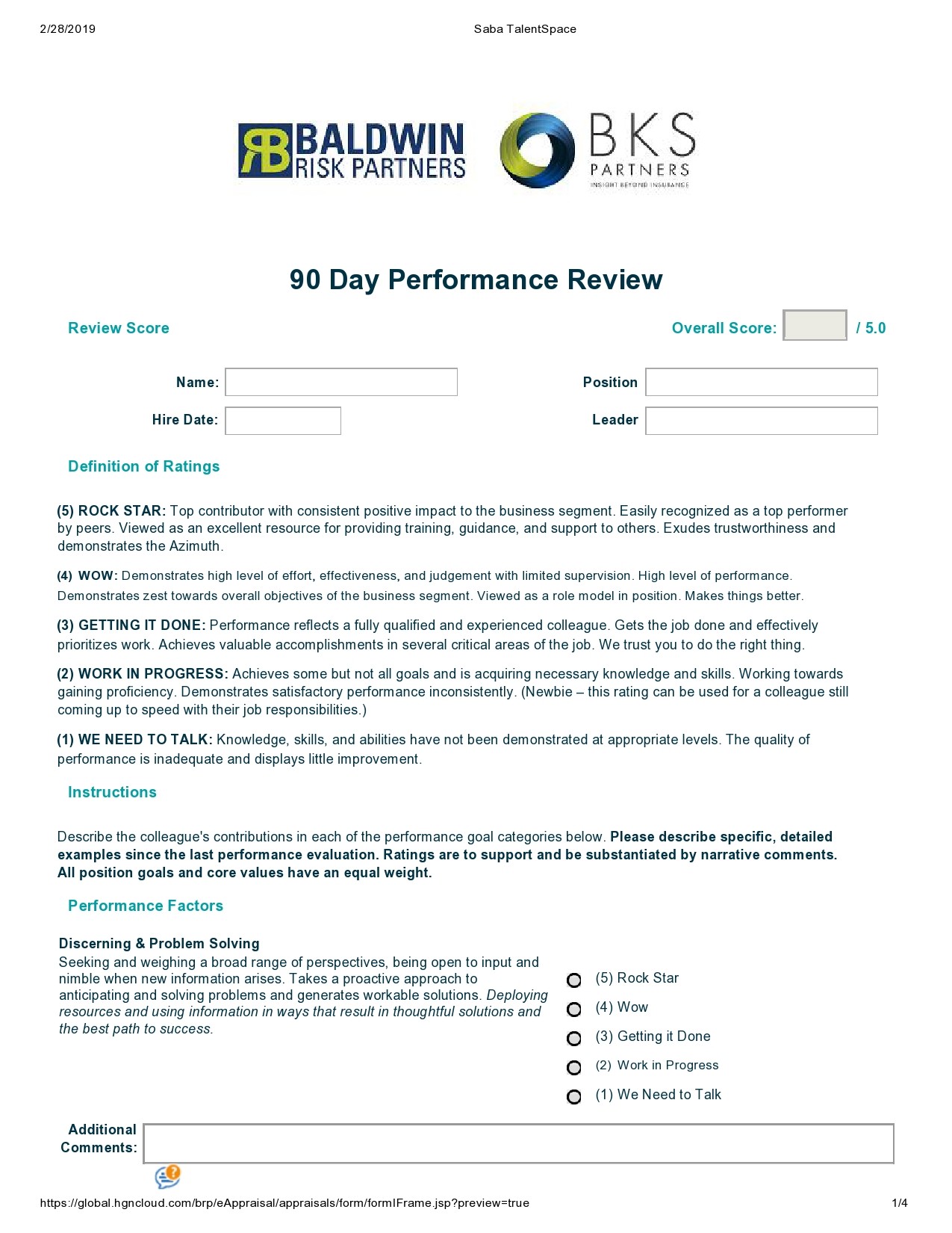 Free 90 day review template 10