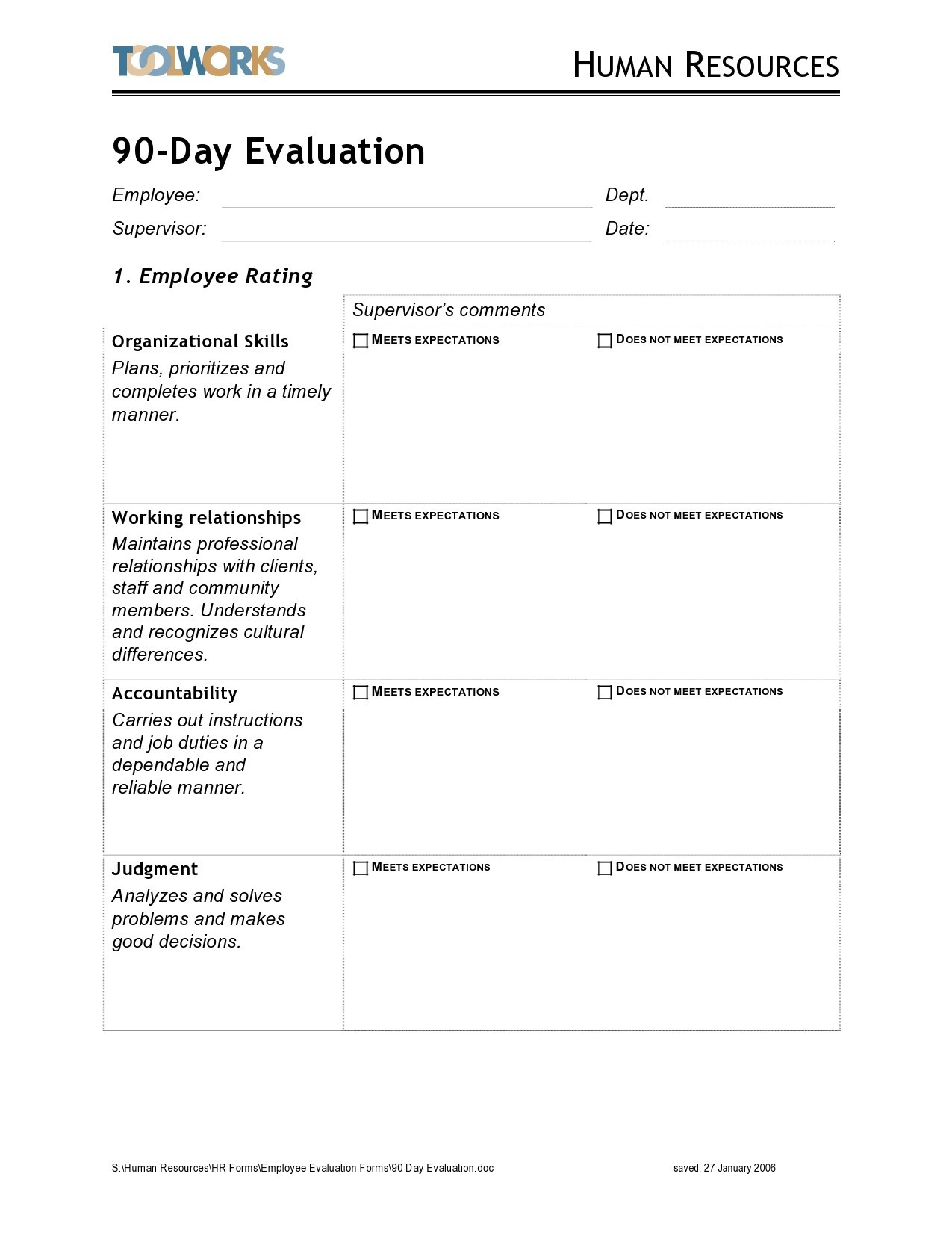 Free 90 day review template 15