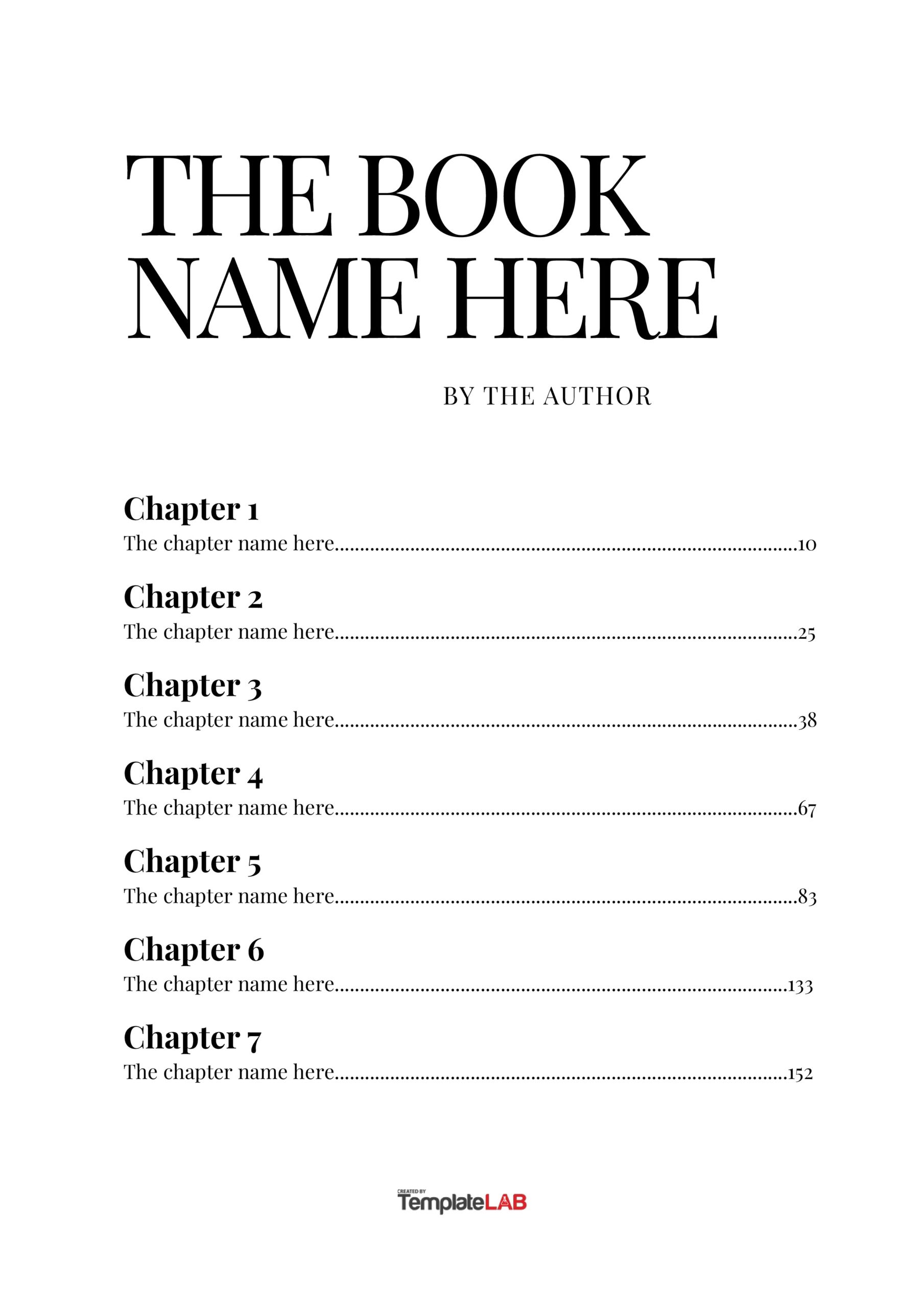 Free Book Table Of Contents Template