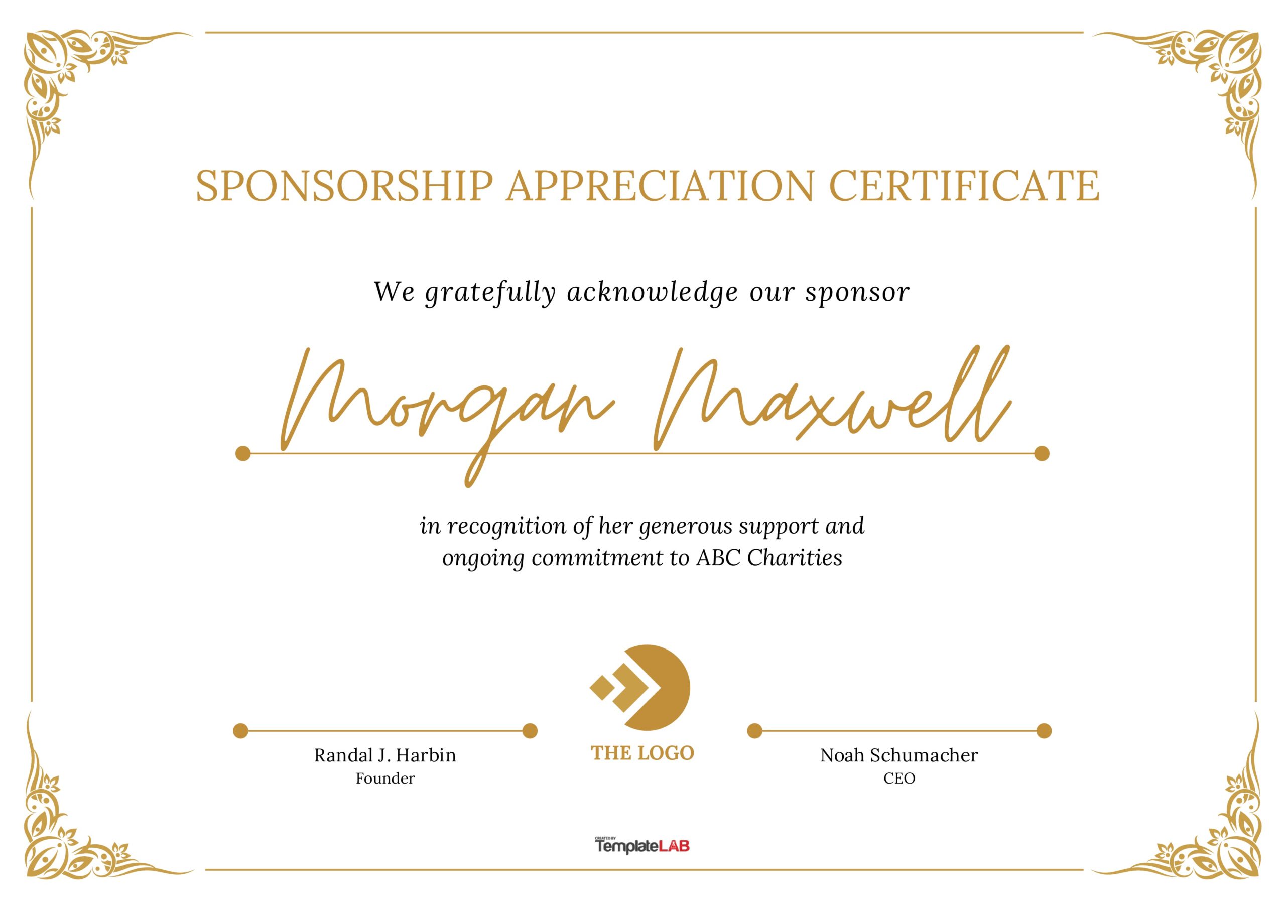 Free Certificate Of Appreciation For Sponsors