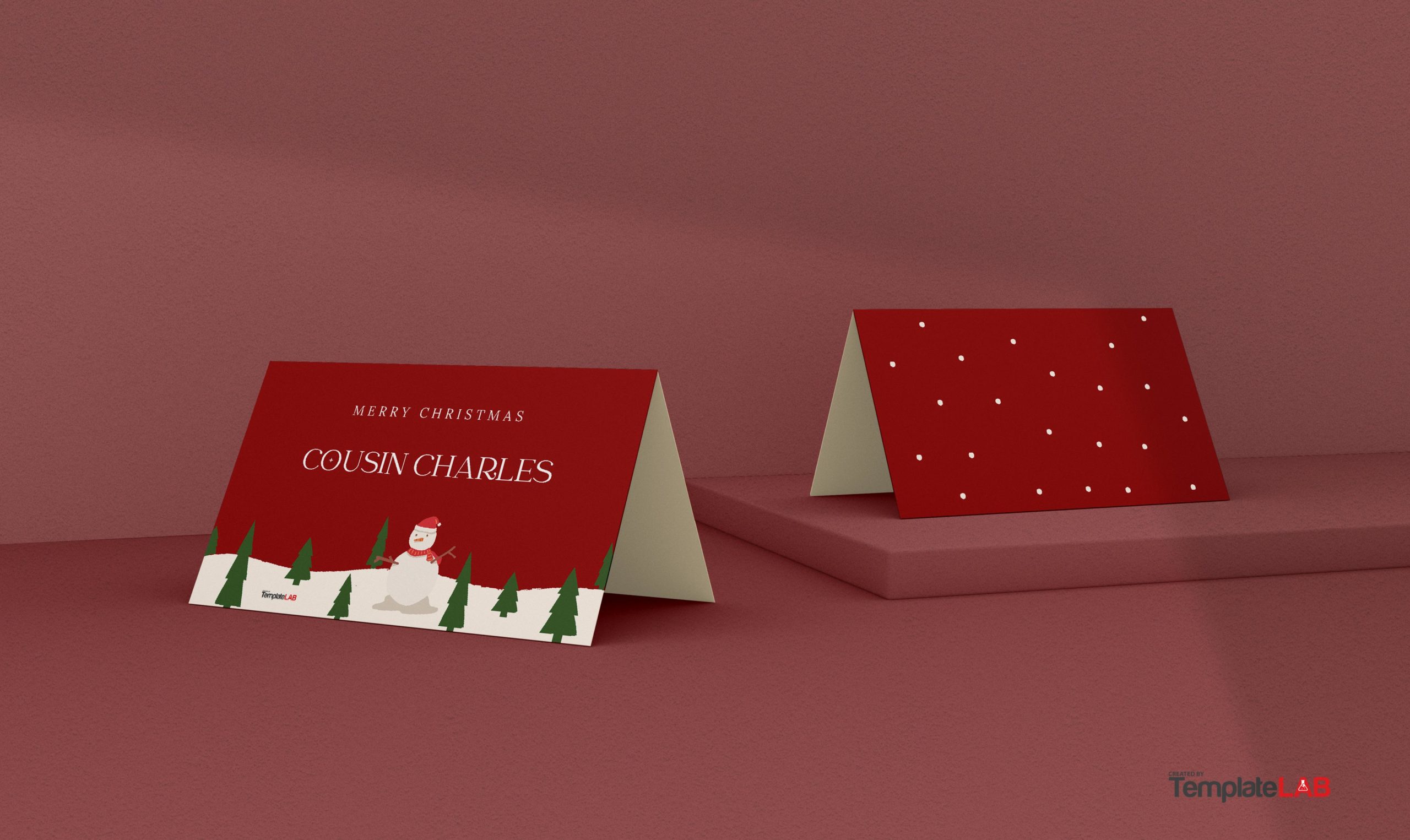 Free Christmas Place Card Template 1
