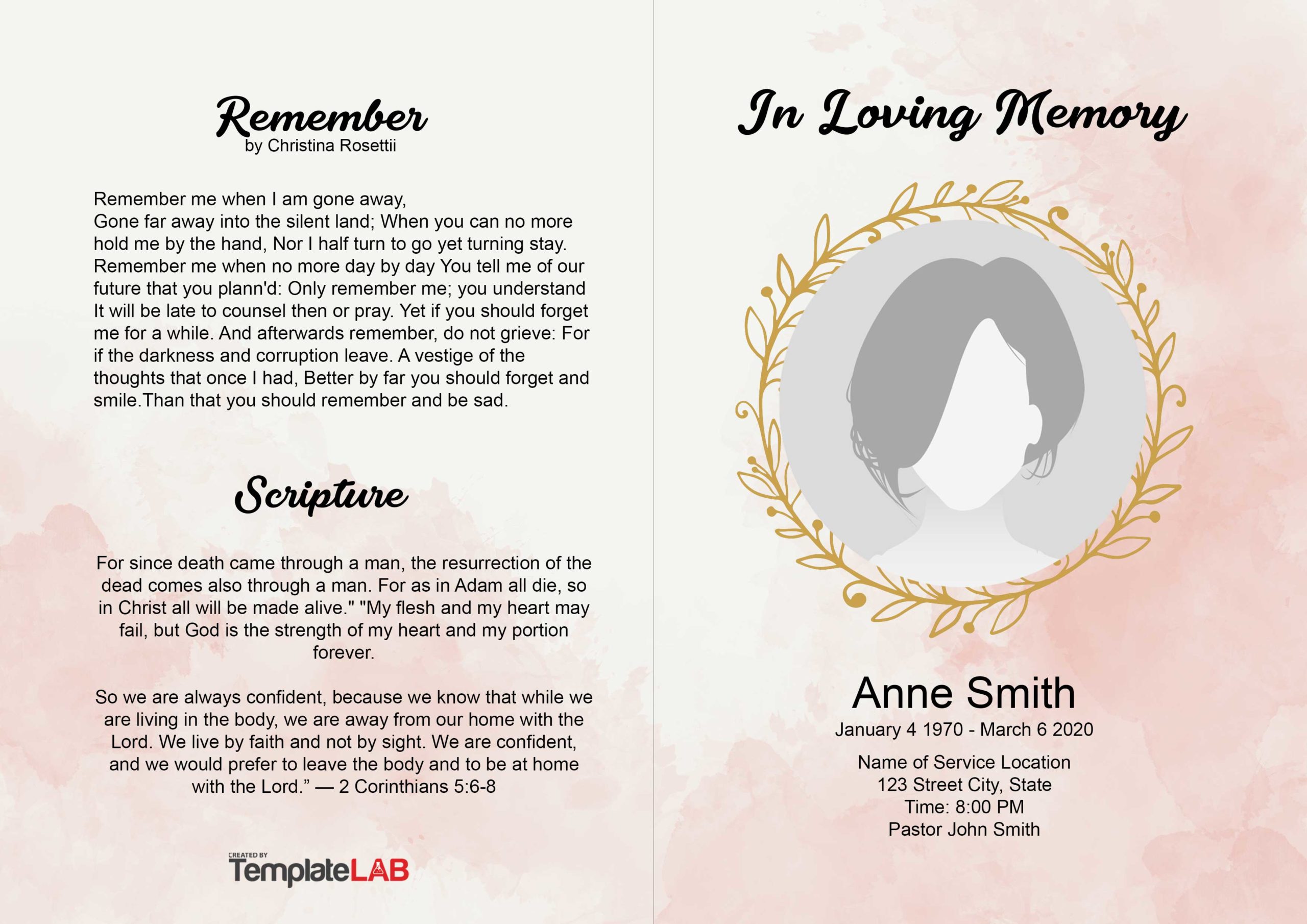 22 Free Funeral Program Templates Word PhotoShop PowerPoint 